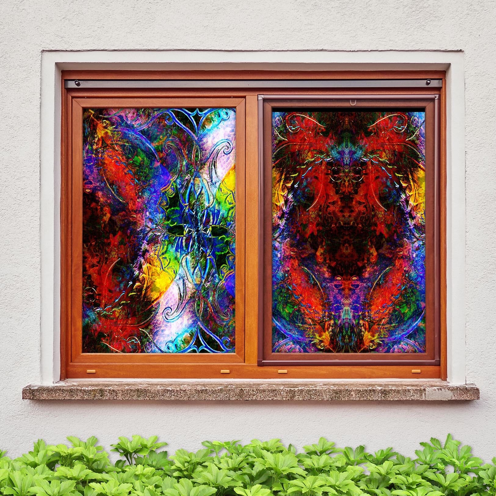 3D Artistic Pattern 360 Window Film Print Sticker Cling Stained Glass UV Block Wallpaper AJ Wallpaper 2