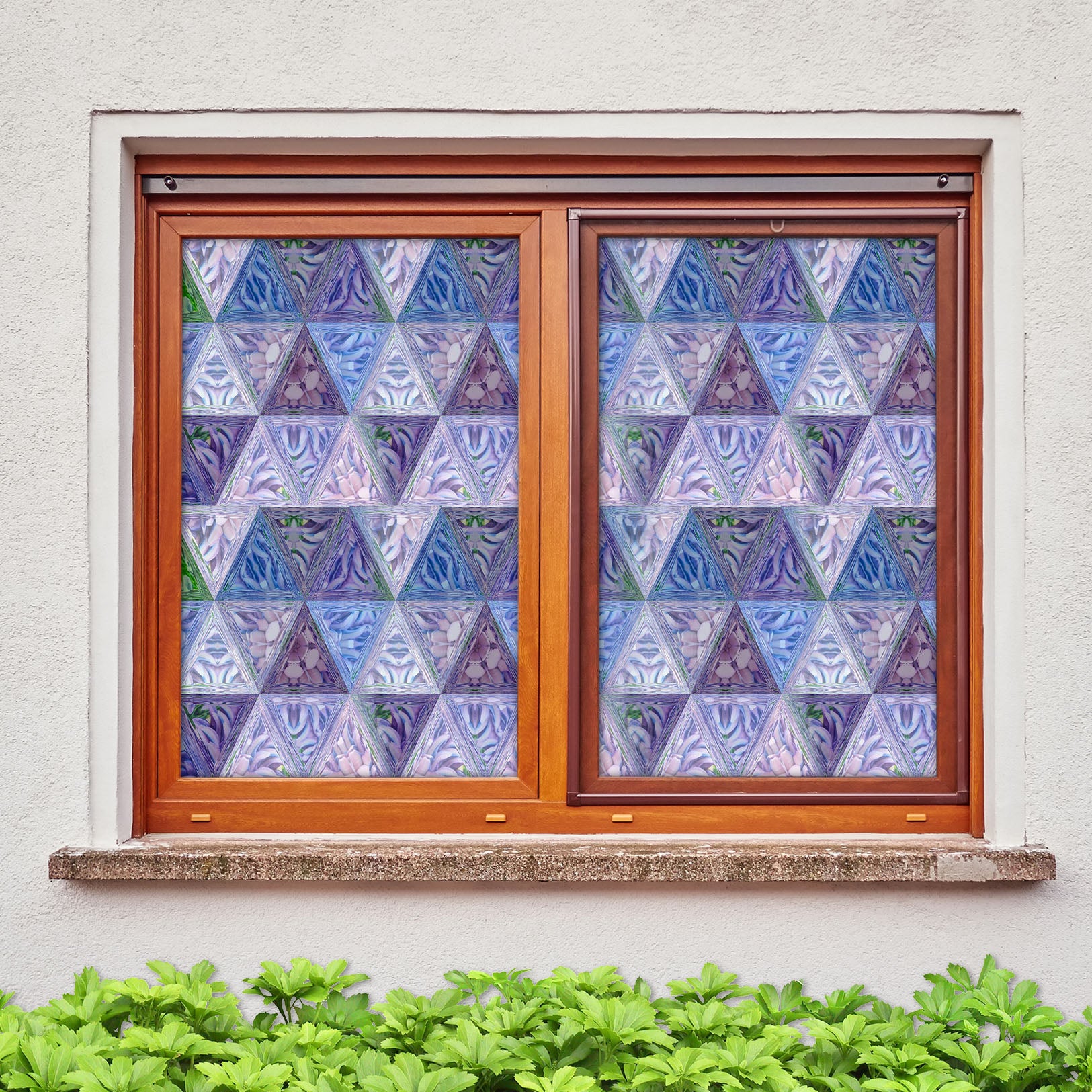 3D Purple Triangle 078 Window Film Print Sticker Cling Stained Glass UV Block