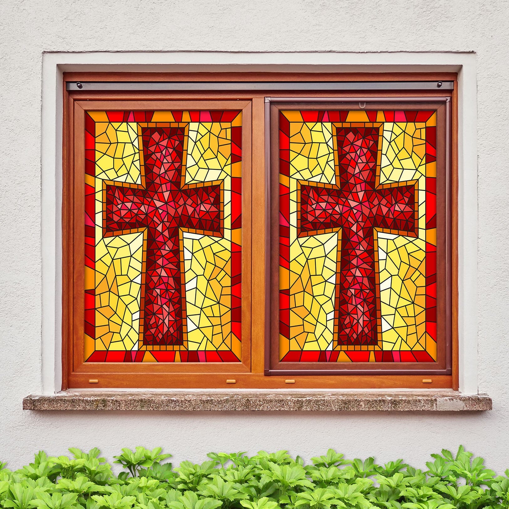 3D Red Cross 228 Window Film Print Sticker Cling Stained Glass UV Block Wallpaper AJ Wallpaper 2