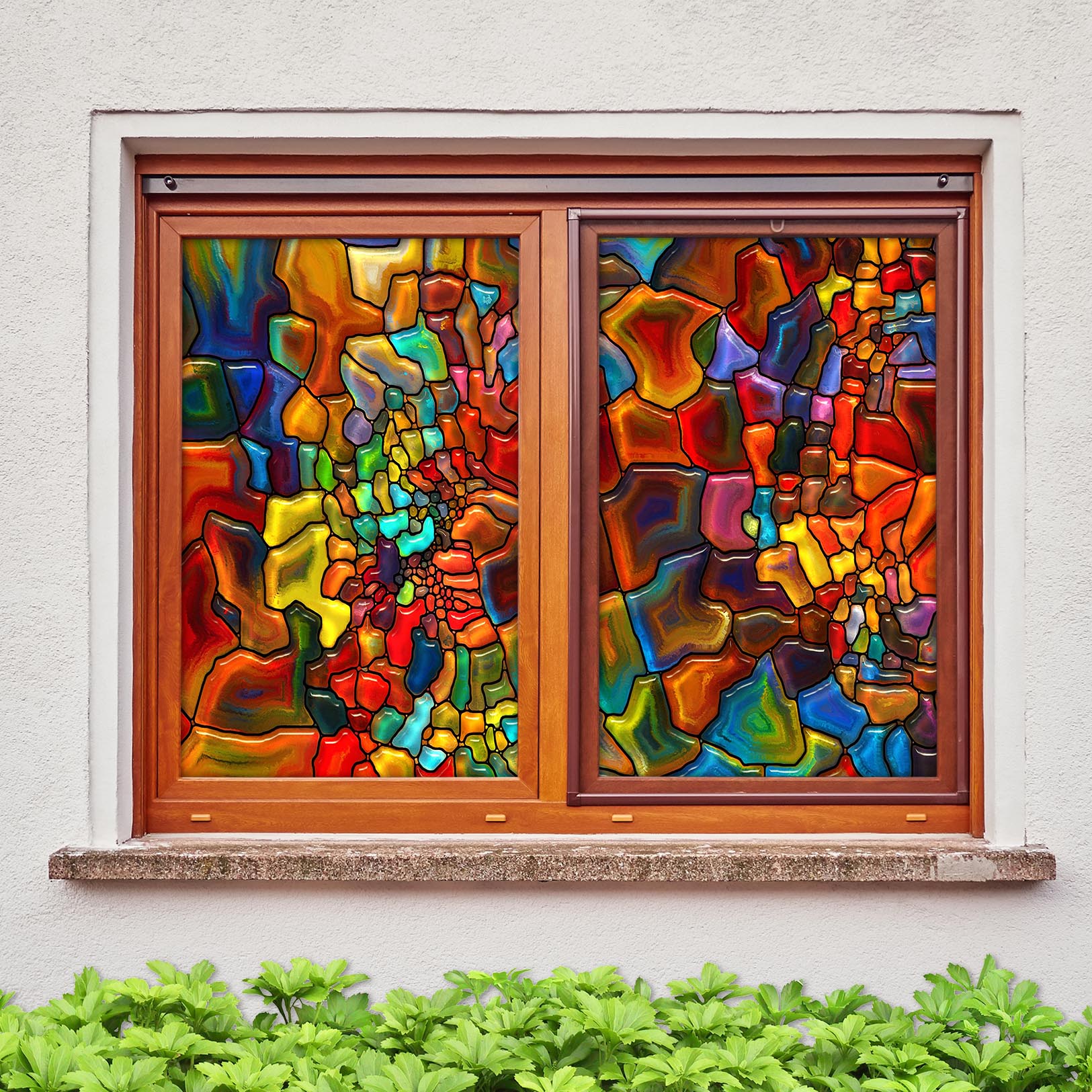 3D Artistic Graffiti 307 Window Film Print Sticker Cling Stained Glass UV Block