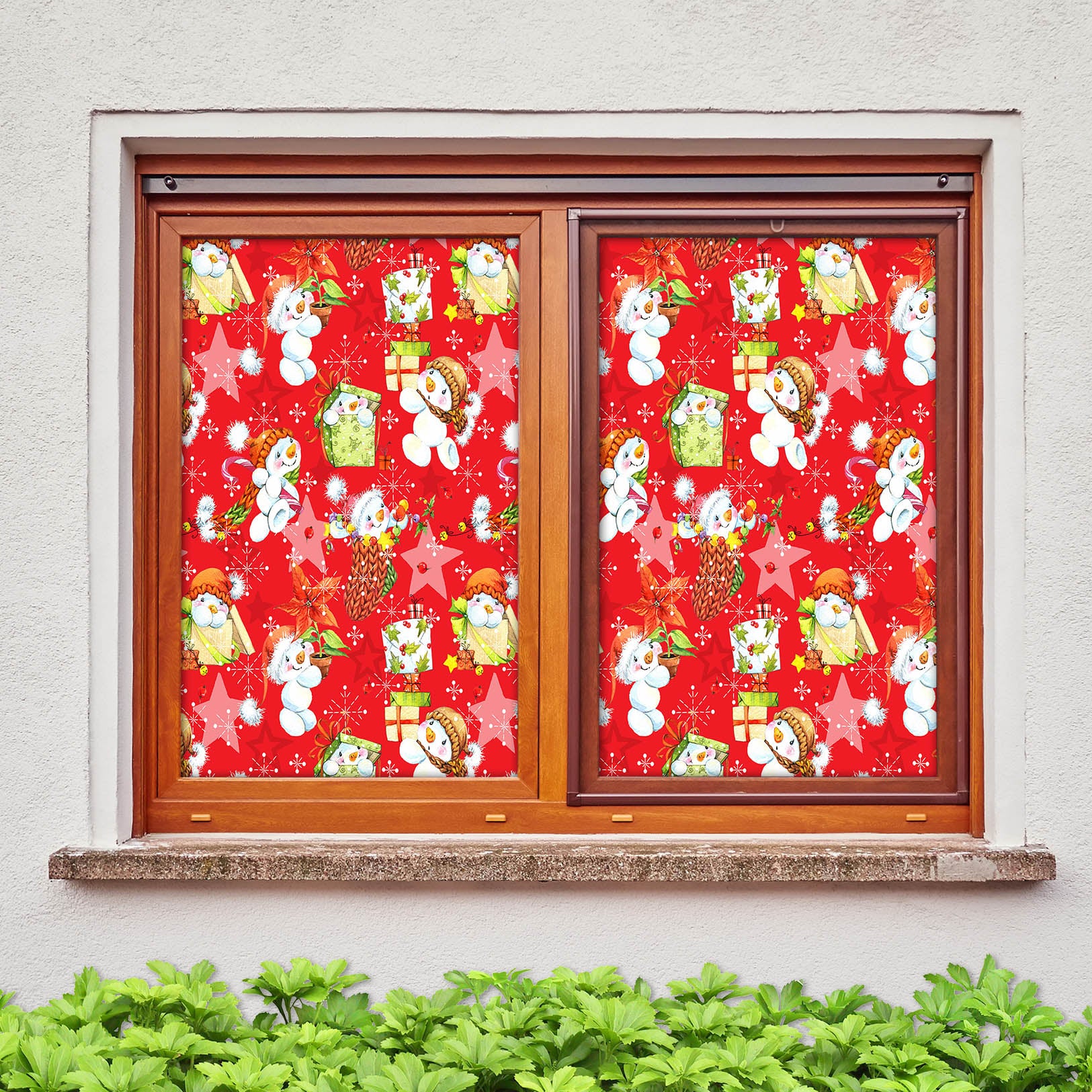 3D Snowman Pattern 42187 Christmas Window Film Print Sticker Cling Stained Glass Xmas