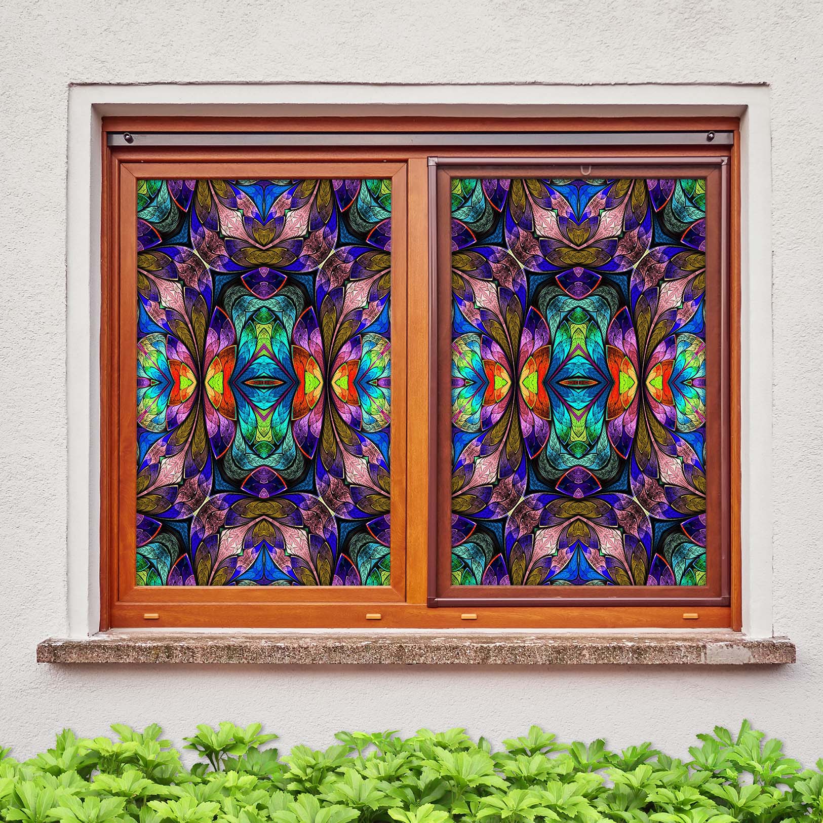 3D Purple Diamond 034 Window Film Print Sticker Cling Stained Glass UV Block