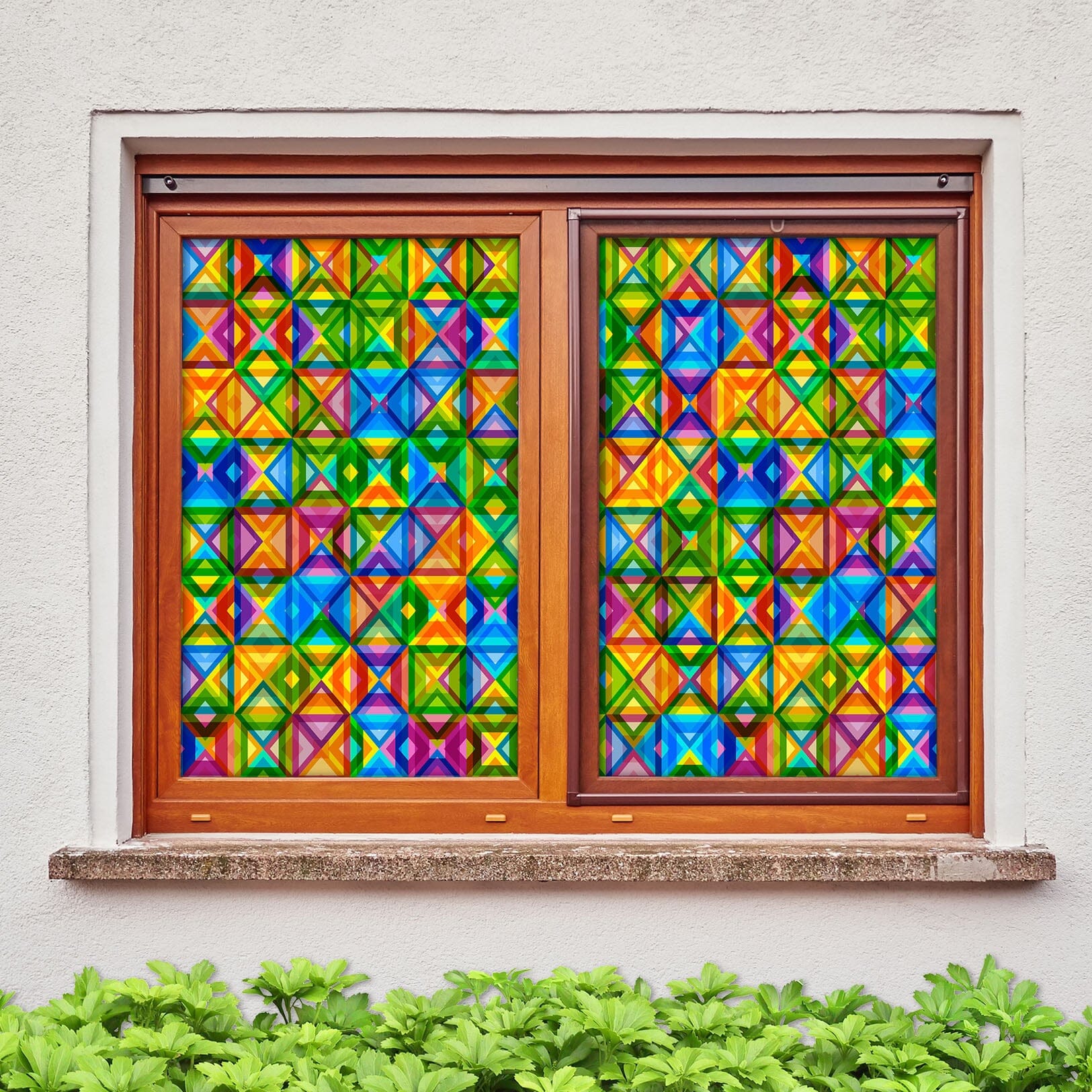 3D Square Shape 150 Window Film Print Sticker Cling Stained Glass UV Block Wallpaper AJ Wallpaper 2