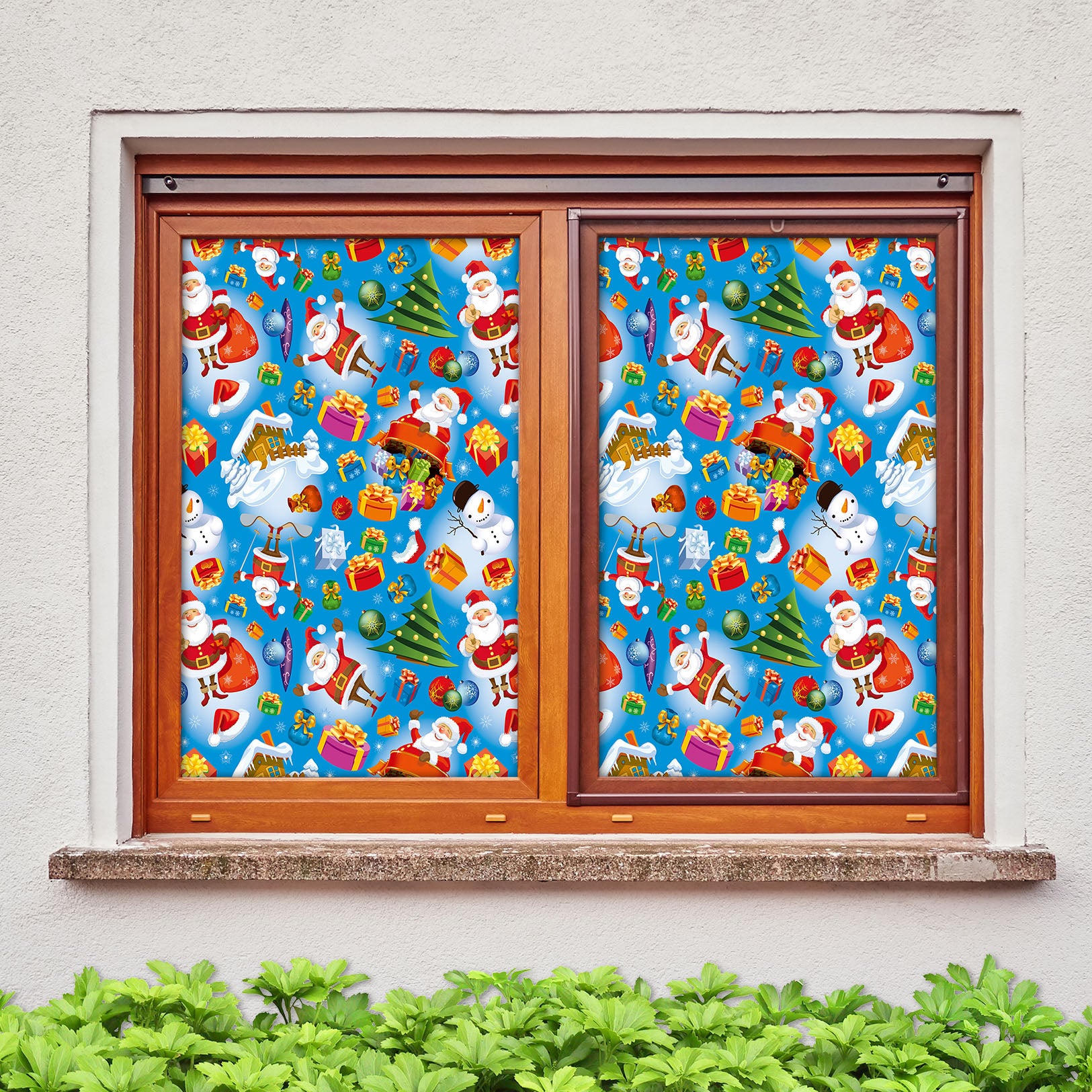 3D Santa Claus Pattern 43090 Christmas Window Film Print Sticker Cling Stained Glass Xmas