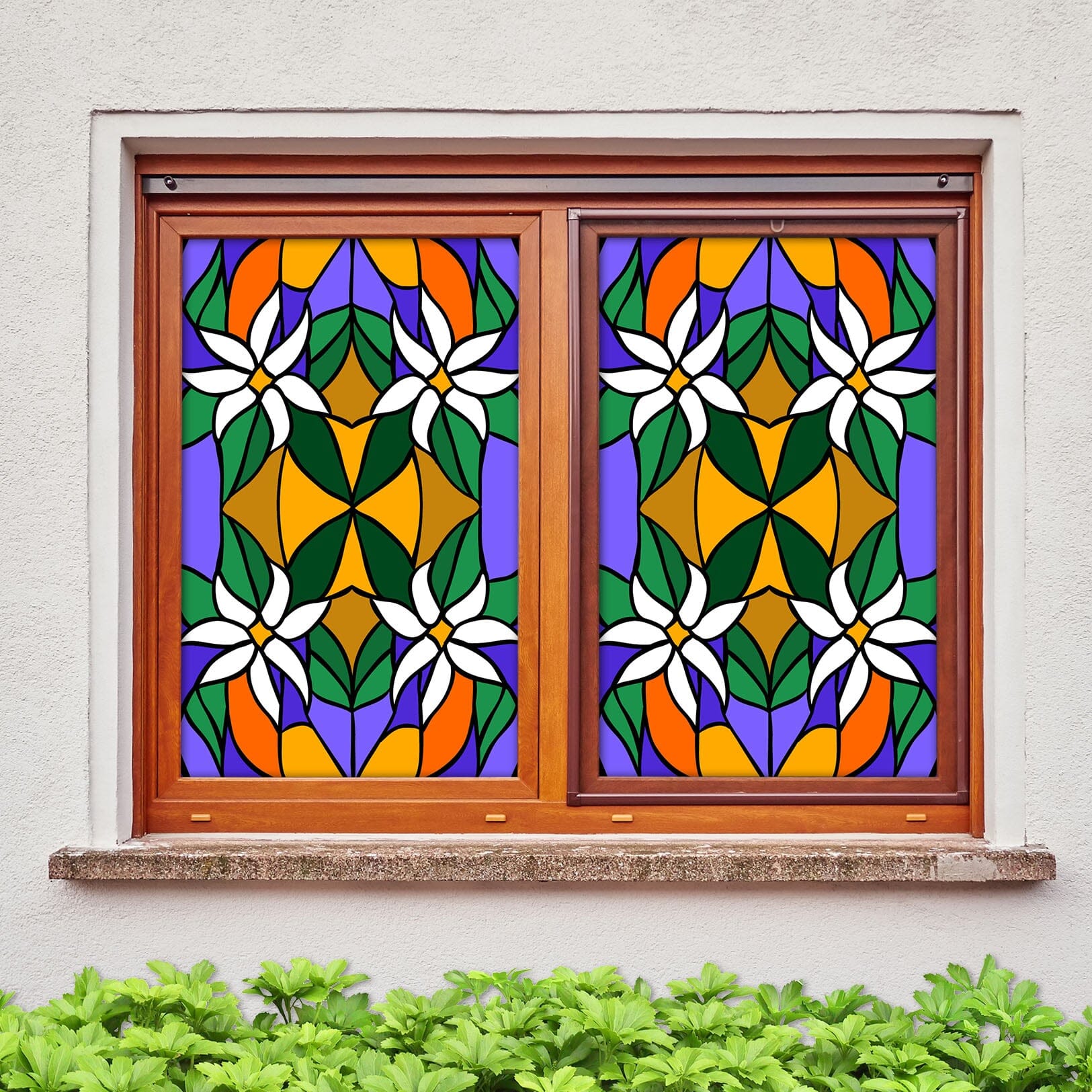 3D White Flower 126 Window Film Print Sticker Cling Stained Glass UV Block Wallpaper AJ Wallpaper 2