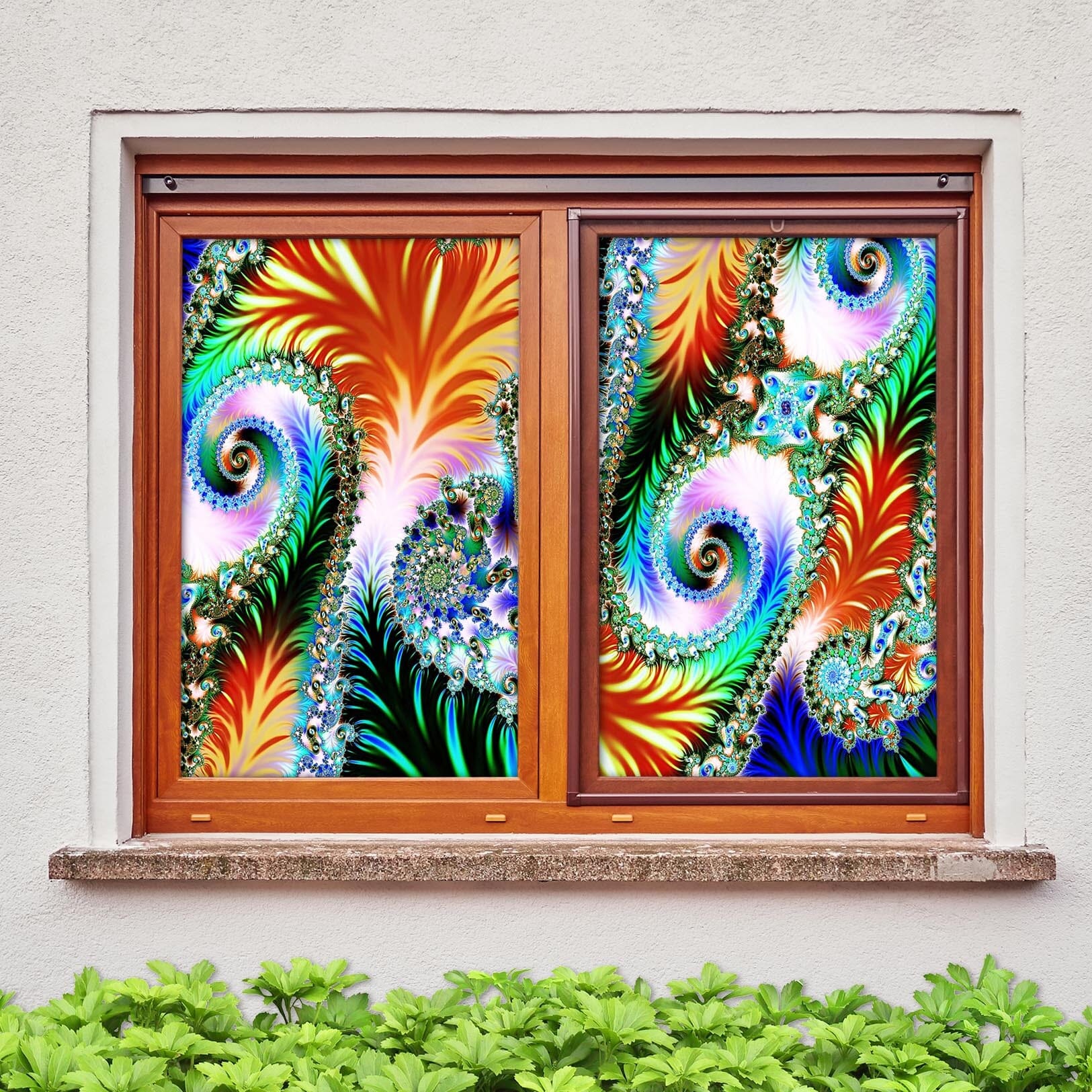 3D Beautiful Feather 330 Window Film Print Sticker Cling Stained Glass UV Block Wallpaper AJ Wallpaper 2