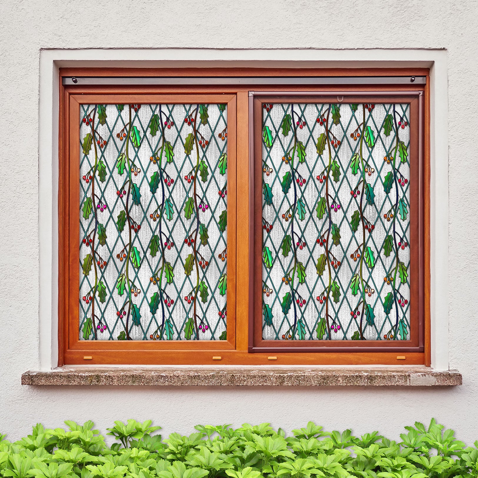 3D Cherry Leaves 166 Window Film Print Sticker Cling Stained Glass UV Block