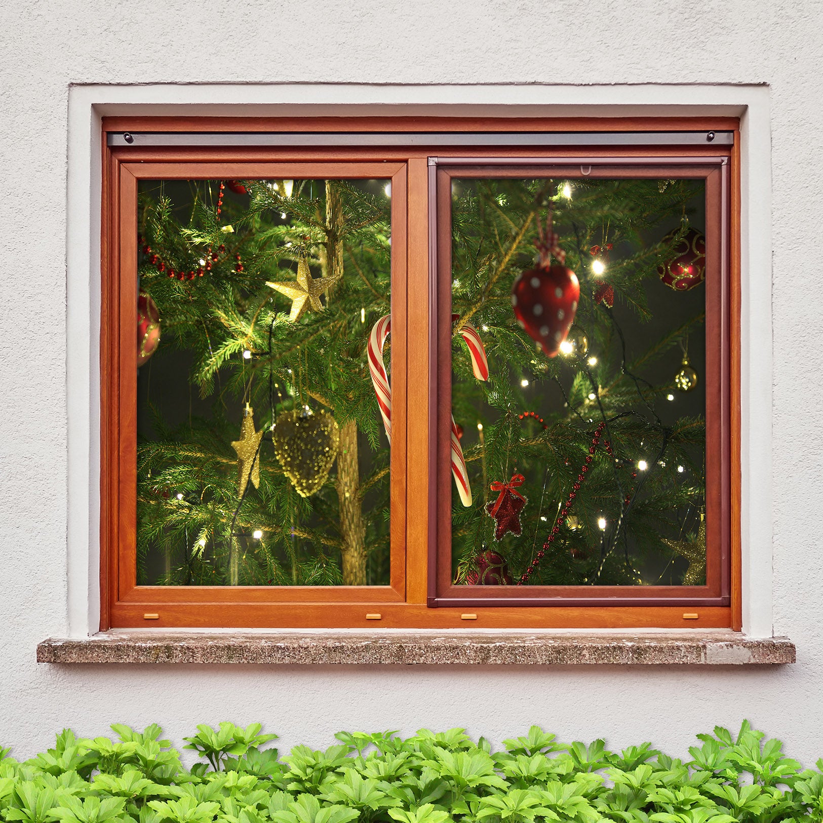 3D Pendant 42169 Christmas Window Film Print Sticker Cling Stained Glass Xmas