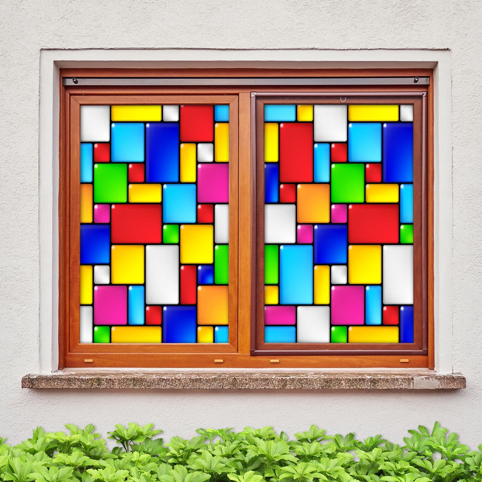 3D Colored Squares 254 Window Film Print Sticker Cling Stained Glass UV Block Wallpaper AJ Wallpaper 2