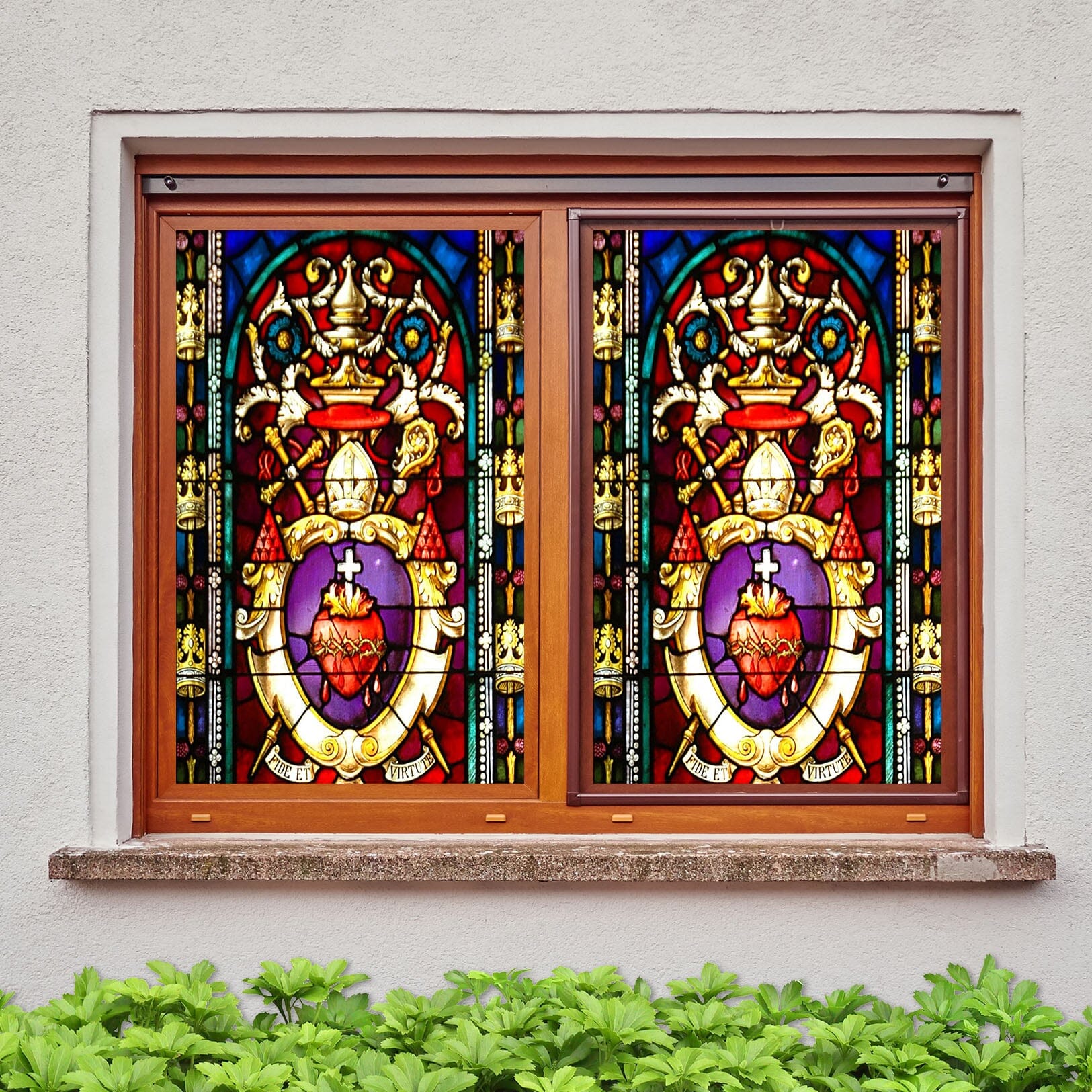 3D Heart Religion 255 Window Film Print Sticker Cling Stained Glass UV Block Wallpaper AJ Wallpaper 2