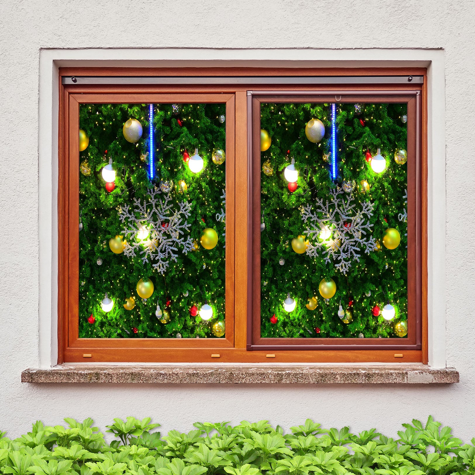 3D Snow Globe Ball Pendant 43152 Christmas Window Film Print Sticker Cling Stained Glass Xmas