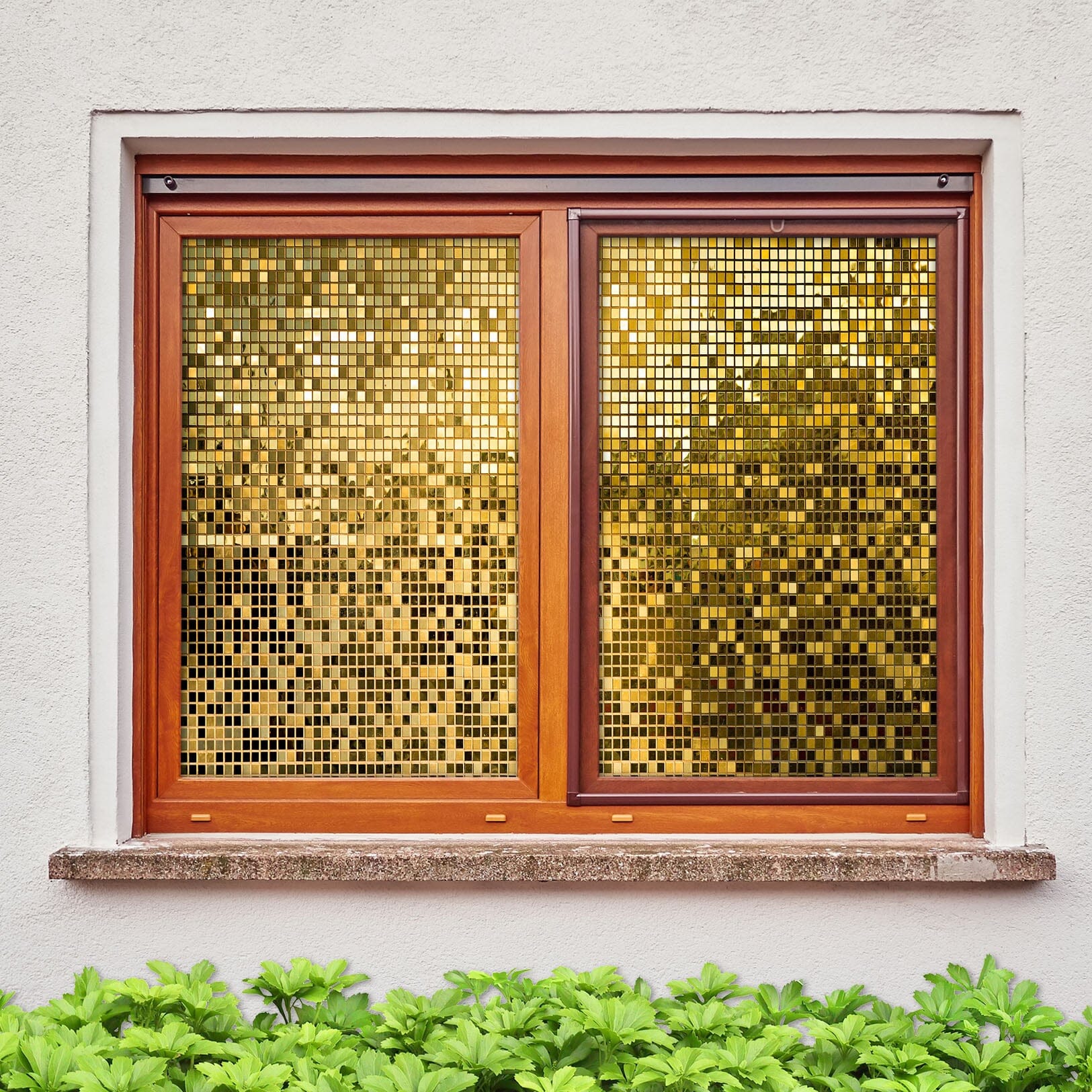 3D Golden Square 195 Window Film Print Sticker Cling Stained Glass UV Block Wallpaper AJ Wallpaper 2