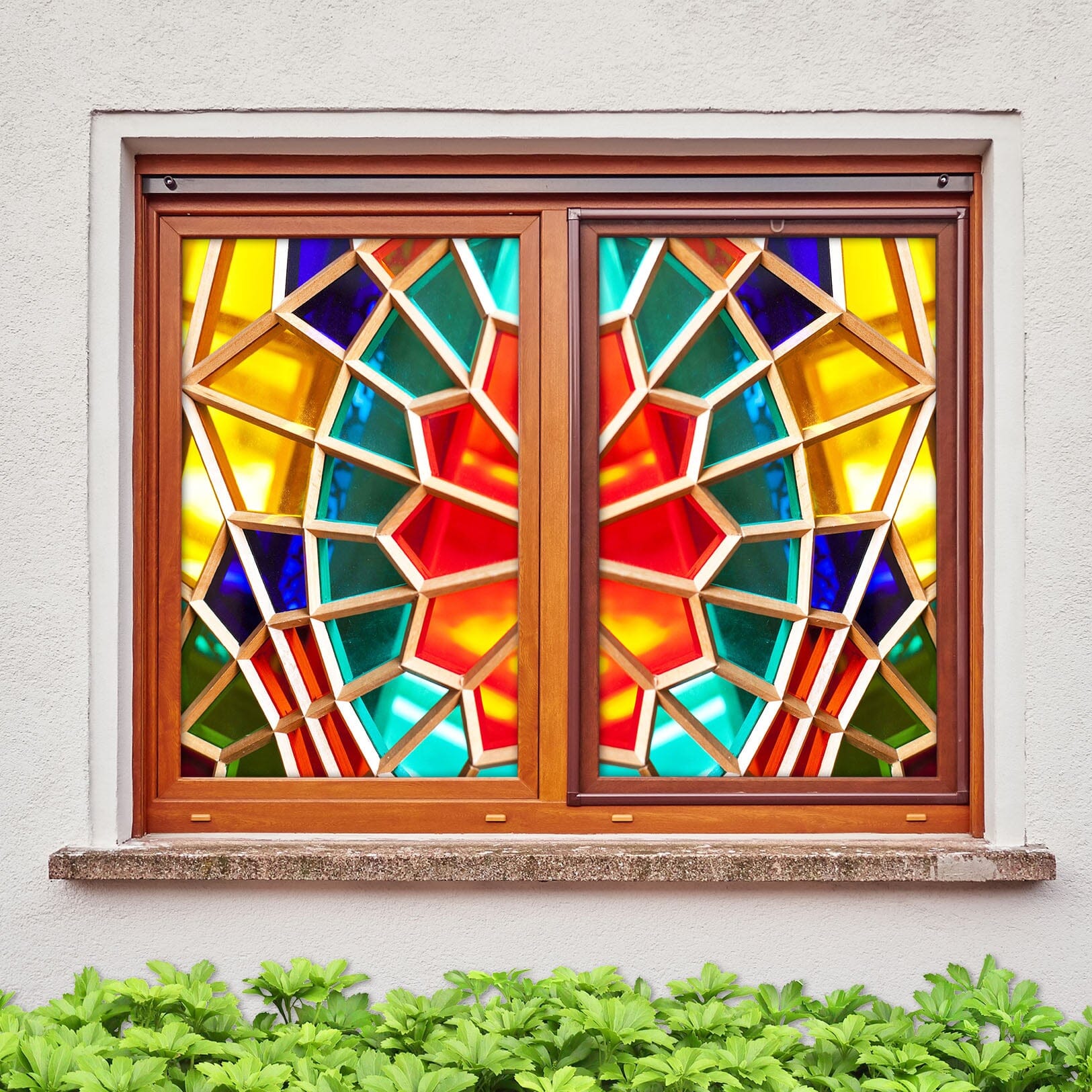 3D Golden Floral Pattern 261 Window Film Print Sticker Cling Stained Glass UV Block Wallpaper AJ Wallpaper 2