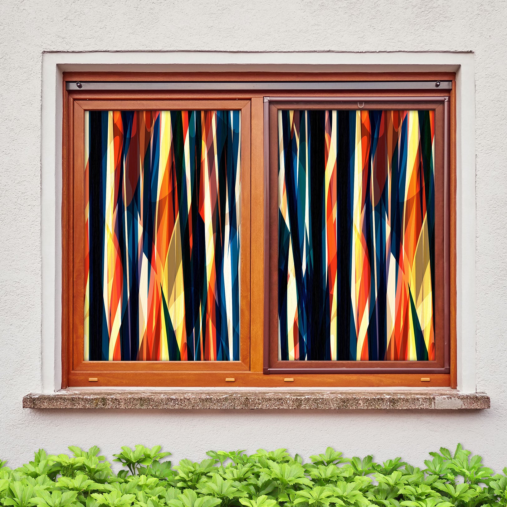 3D Vertical Stripes 412 Window Film Print Sticker Cling Stained Glass UV Block