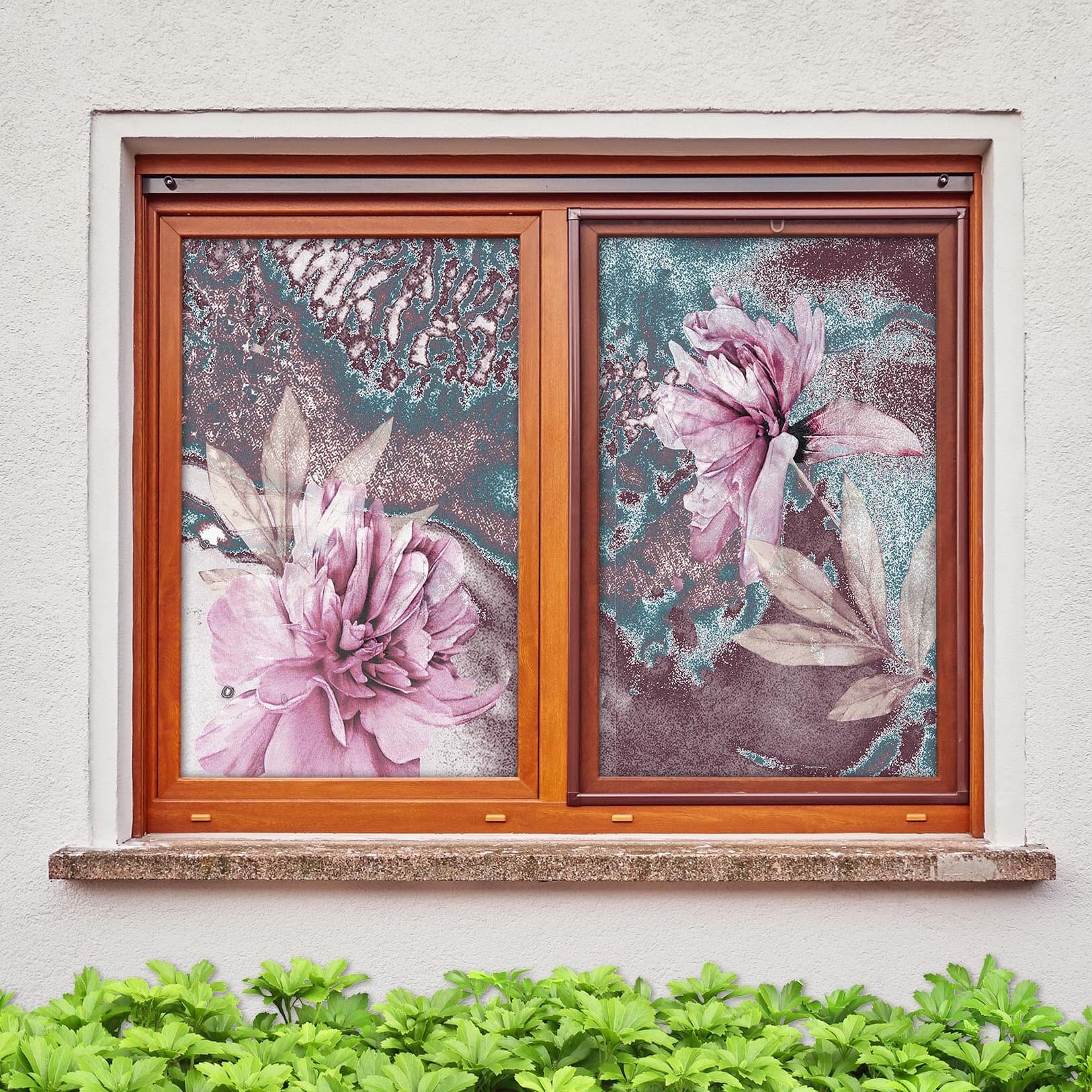 3D Pink Peony 427 Window Film Print Sticker Cling Stained Glass UV Block Wallpaper AJ Wallpaper 2