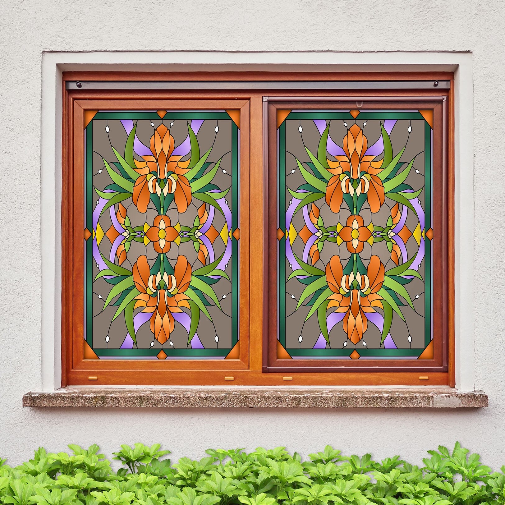 3D Orange Flower 155 Window Film Print Sticker Cling Stained Glass UV Block Wallpaper AJ Wallpaper 2