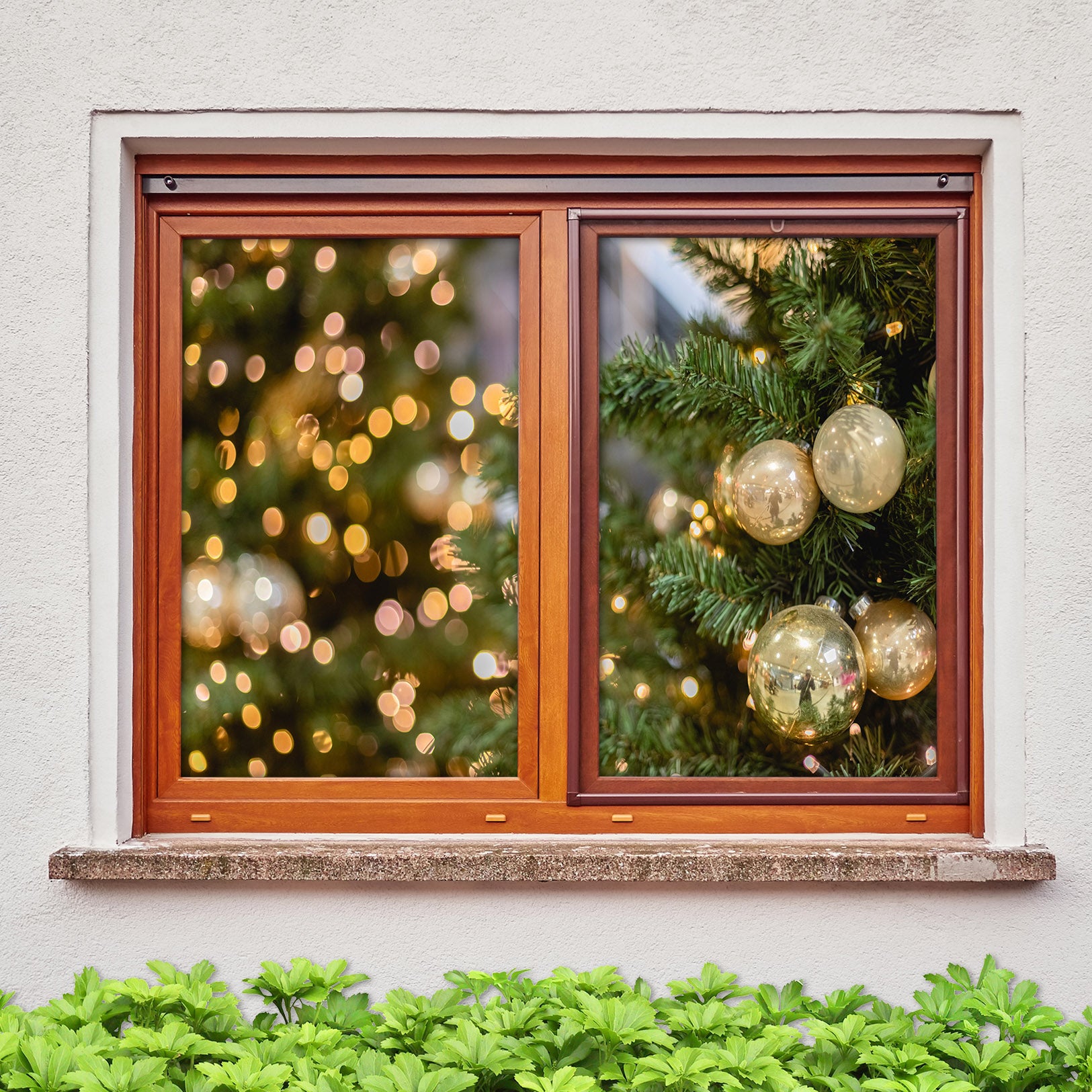 3D Ball Pendant 43052 Christmas Window Film Print Sticker Cling Stained Glass Xmas