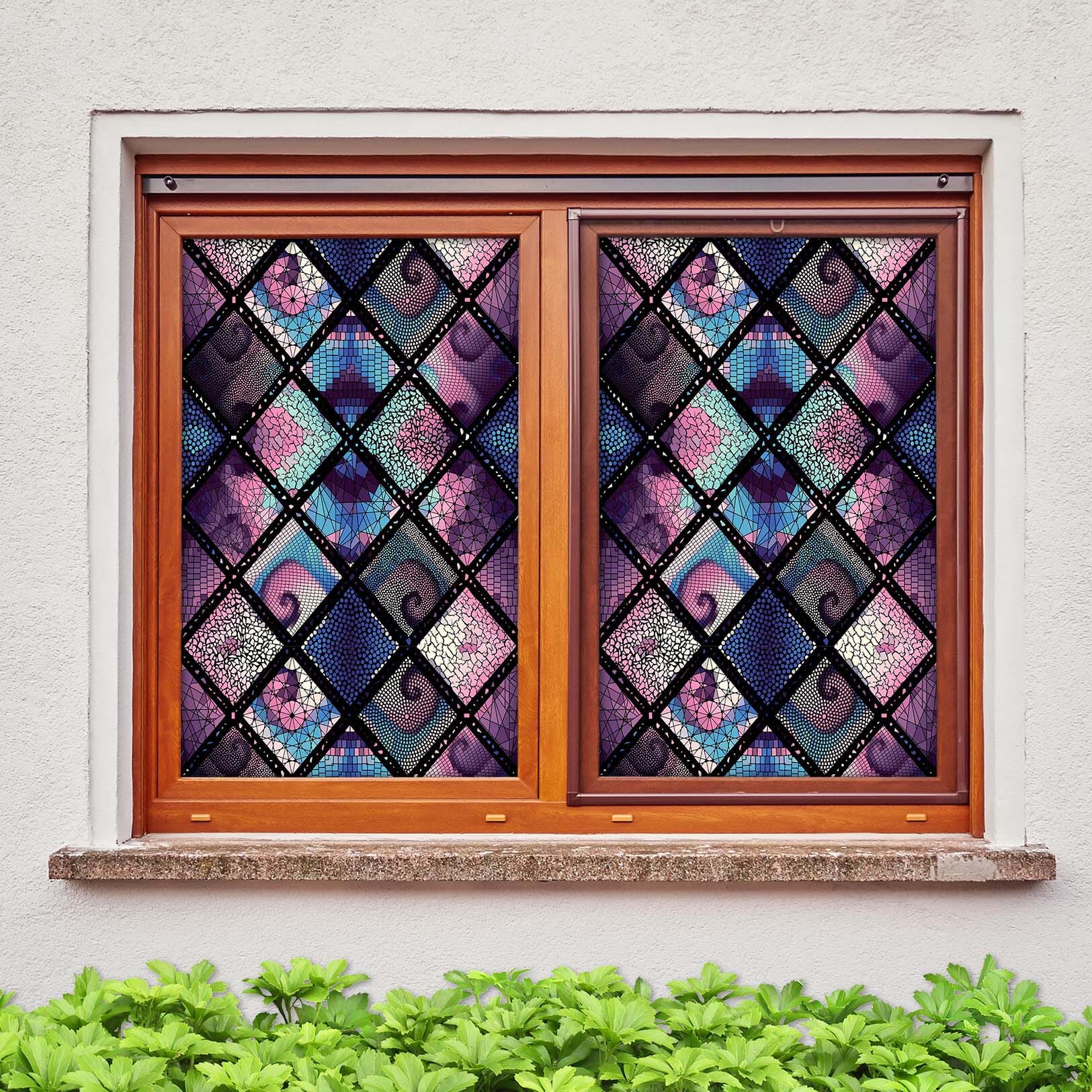 3D Purple Graphic 455 Window Film Print Sticker Cling Stained Glass UV Block Wallpaper AJ Wallpaper 2