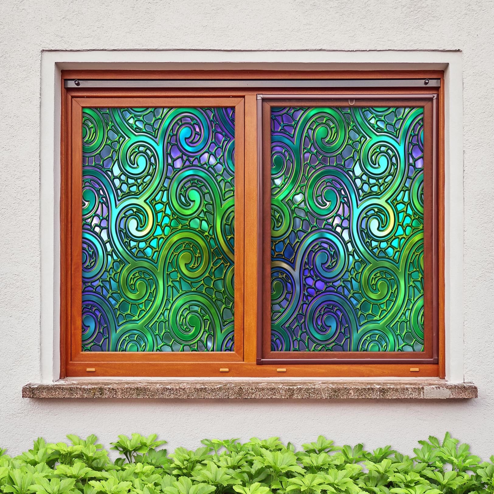 3D Green Vine 431 Window Film Print Sticker Cling Stained Glass UV Block Wallpaper AJ Wallpaper 2