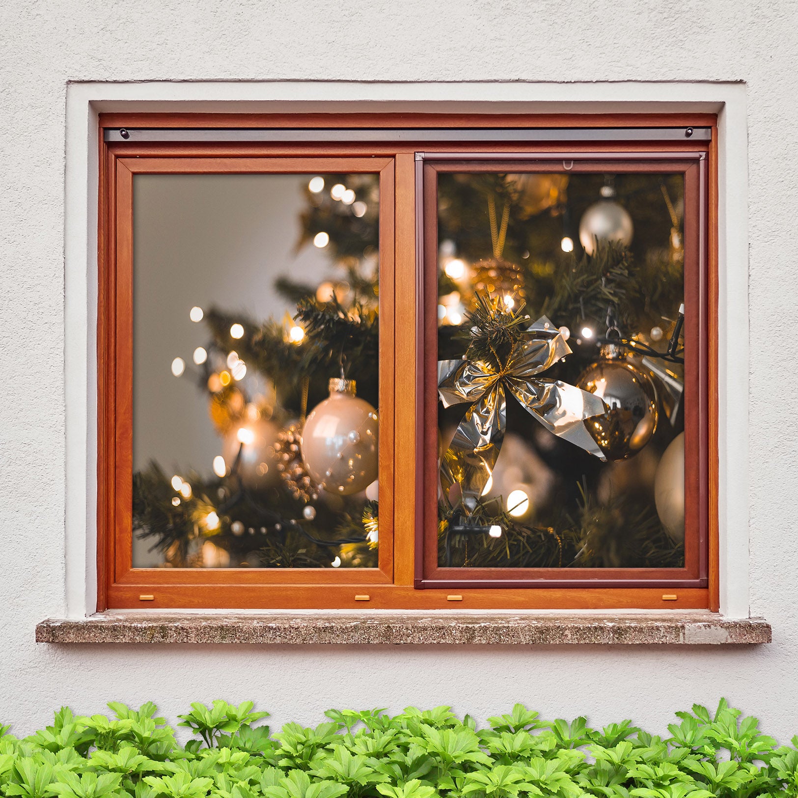 3D Christmas Tree Pendant 43068 Christmas Window Film Print Sticker Cling Stained Glass Xmas