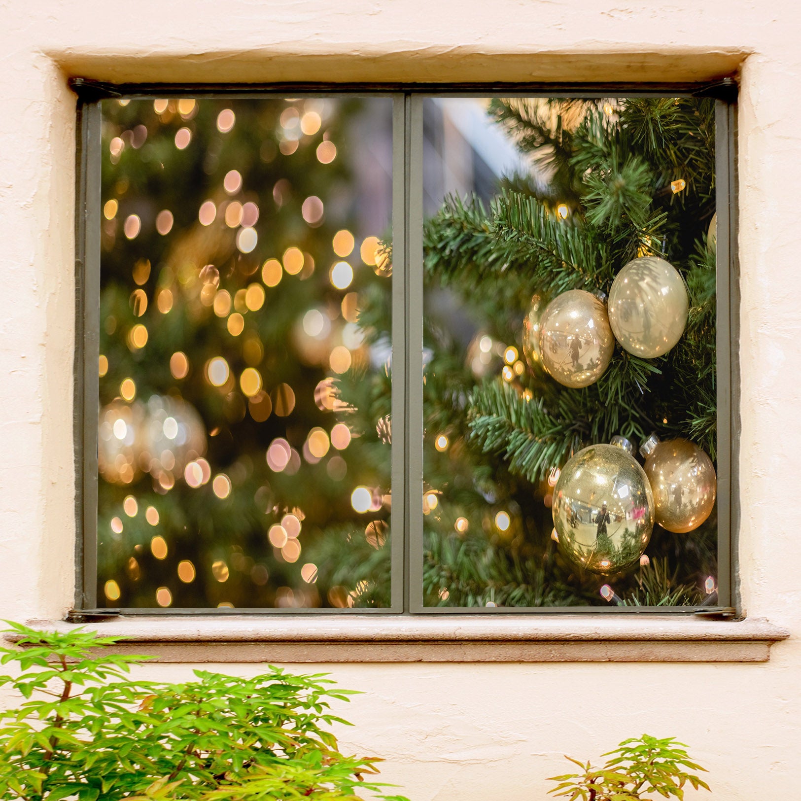 3D Ball Pendant 43052 Christmas Window Film Print Sticker Cling Stained Glass Xmas