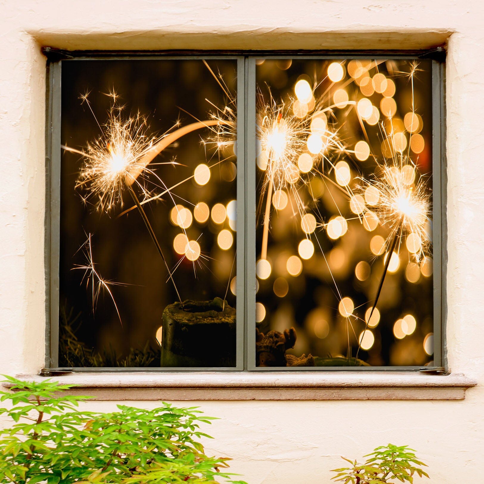3D Fireworks Light 392 Window Film Print Sticker Cling Stained Glass UV Block Wallpaper AJ Wallpaper 2