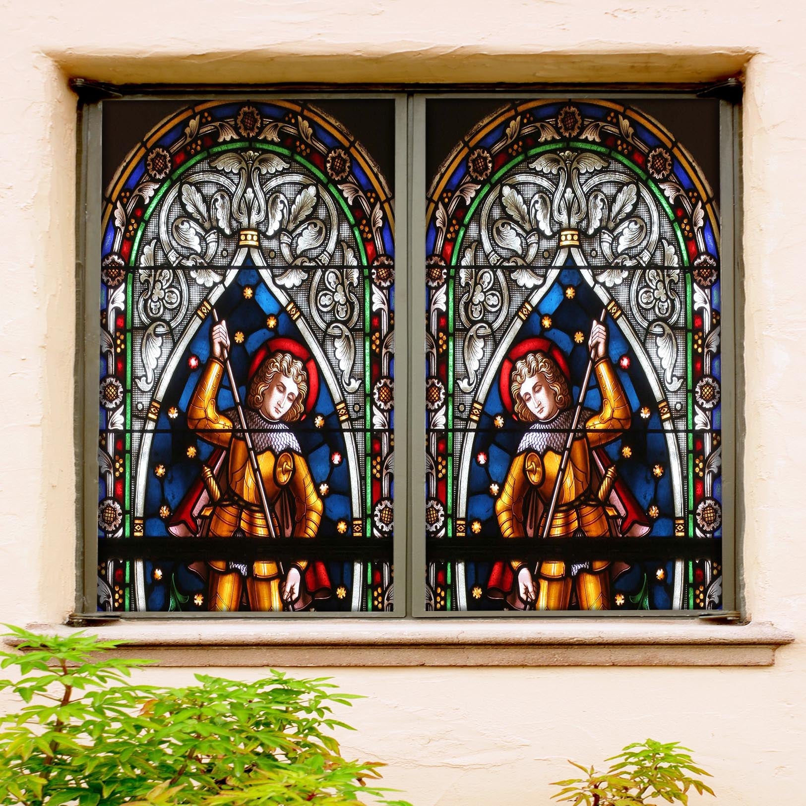 3D Armed Prince 258 Window Film Print Sticker Cling Stained Glass UV Block
