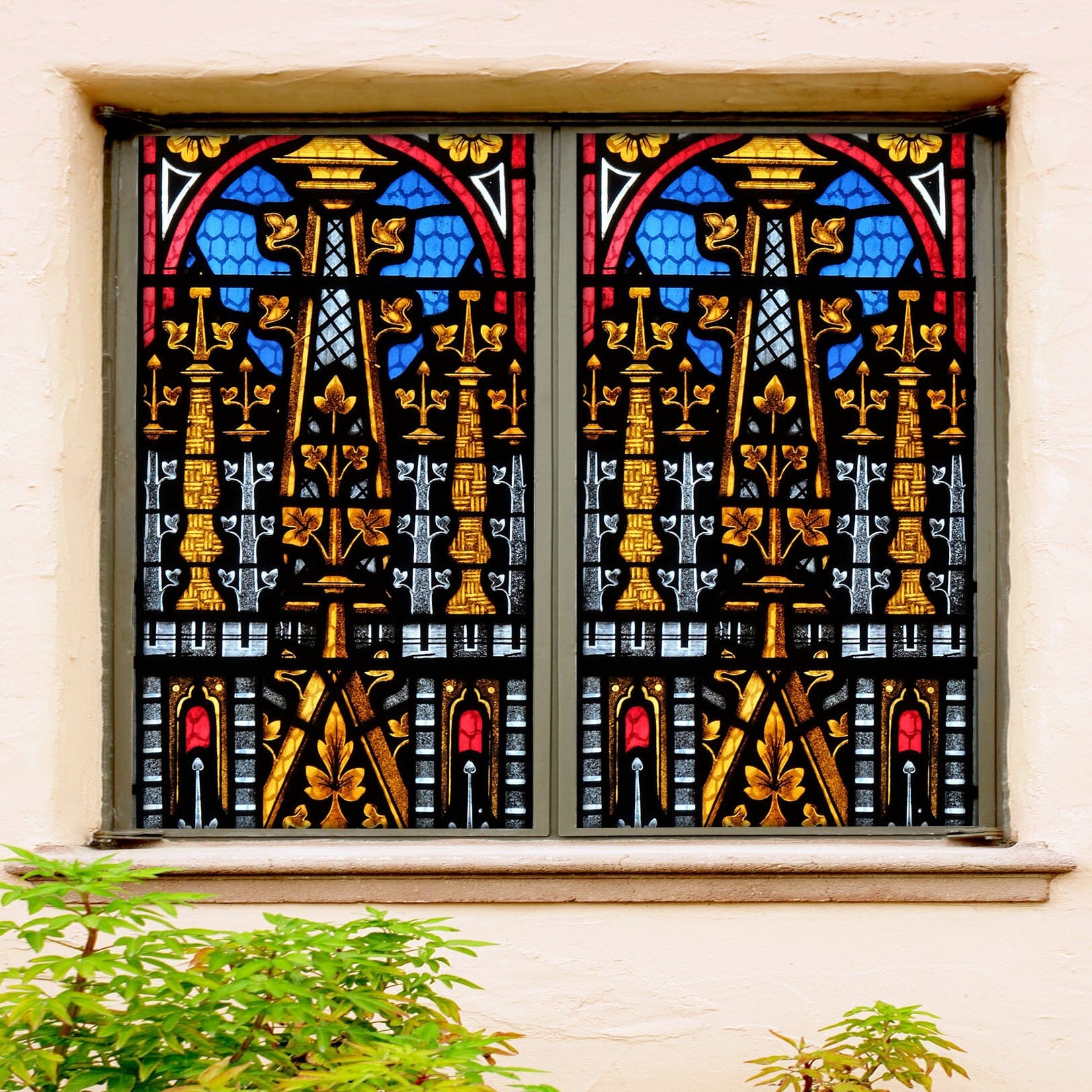3D Golden Pattern 194 Window Film Print Sticker Cling Stained Glass UV Block Wallpaper AJ Wallpaper 2