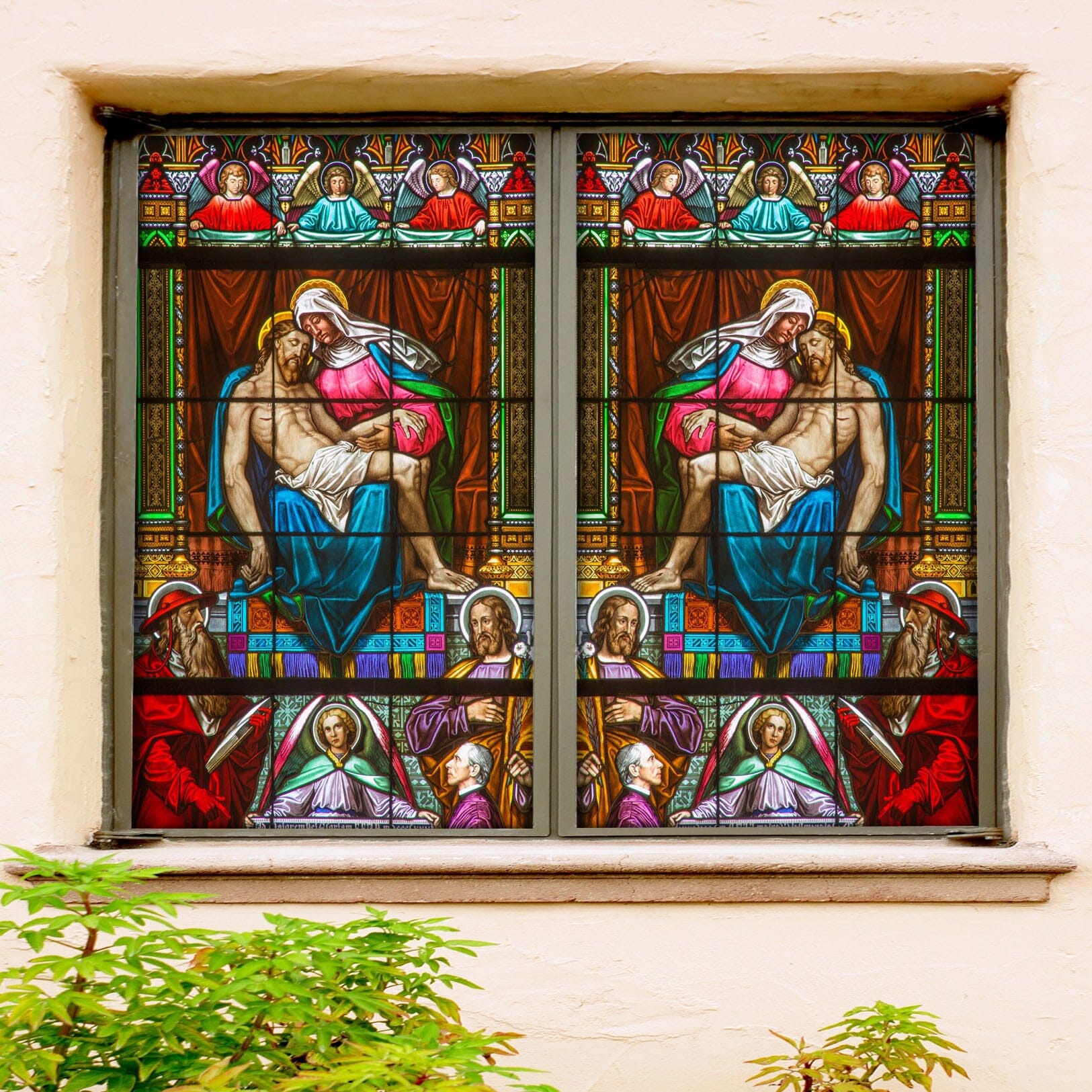 3D Prayer Ceremony 136 Window Film Print Sticker Cling Stained Glass UV Block Wallpaper AJ Wallpaper 2
