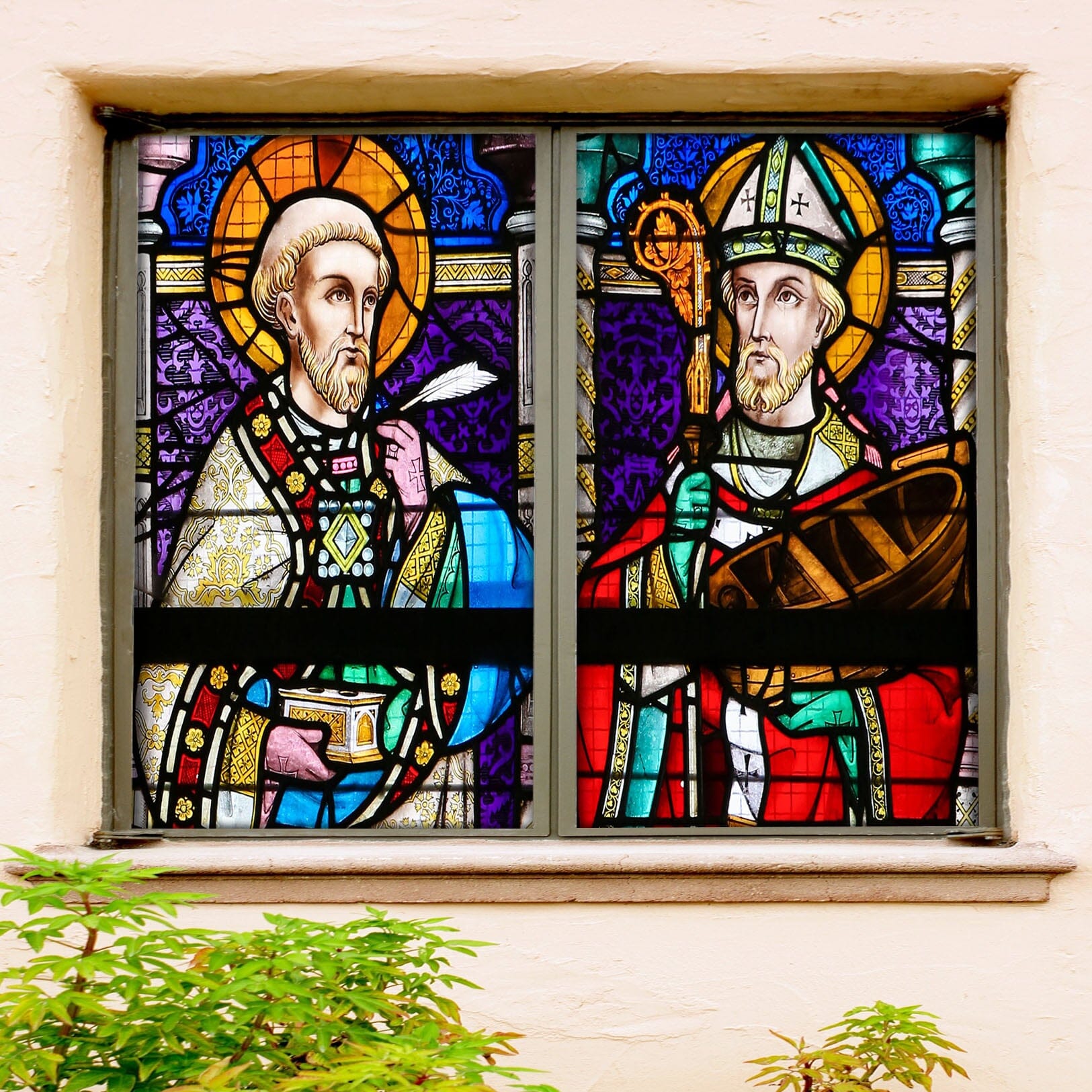 3D Catholic Old Man 158 Window Film Print Sticker Cling Stained Glass UV Block Wallpaper AJ Wallpaper 2