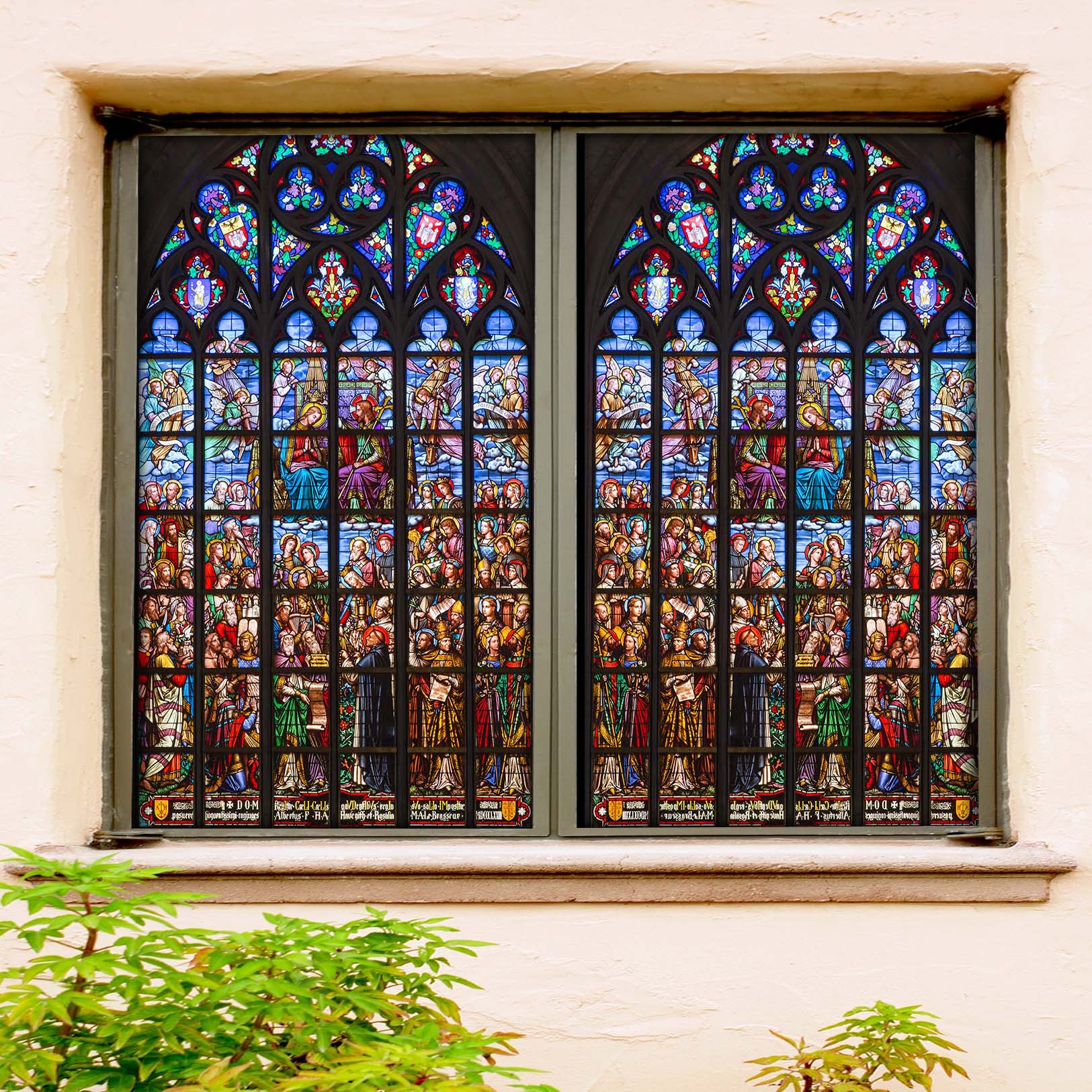 3D Believers Church 019 Window Film Print Sticker Cling Stained Glass UV Block