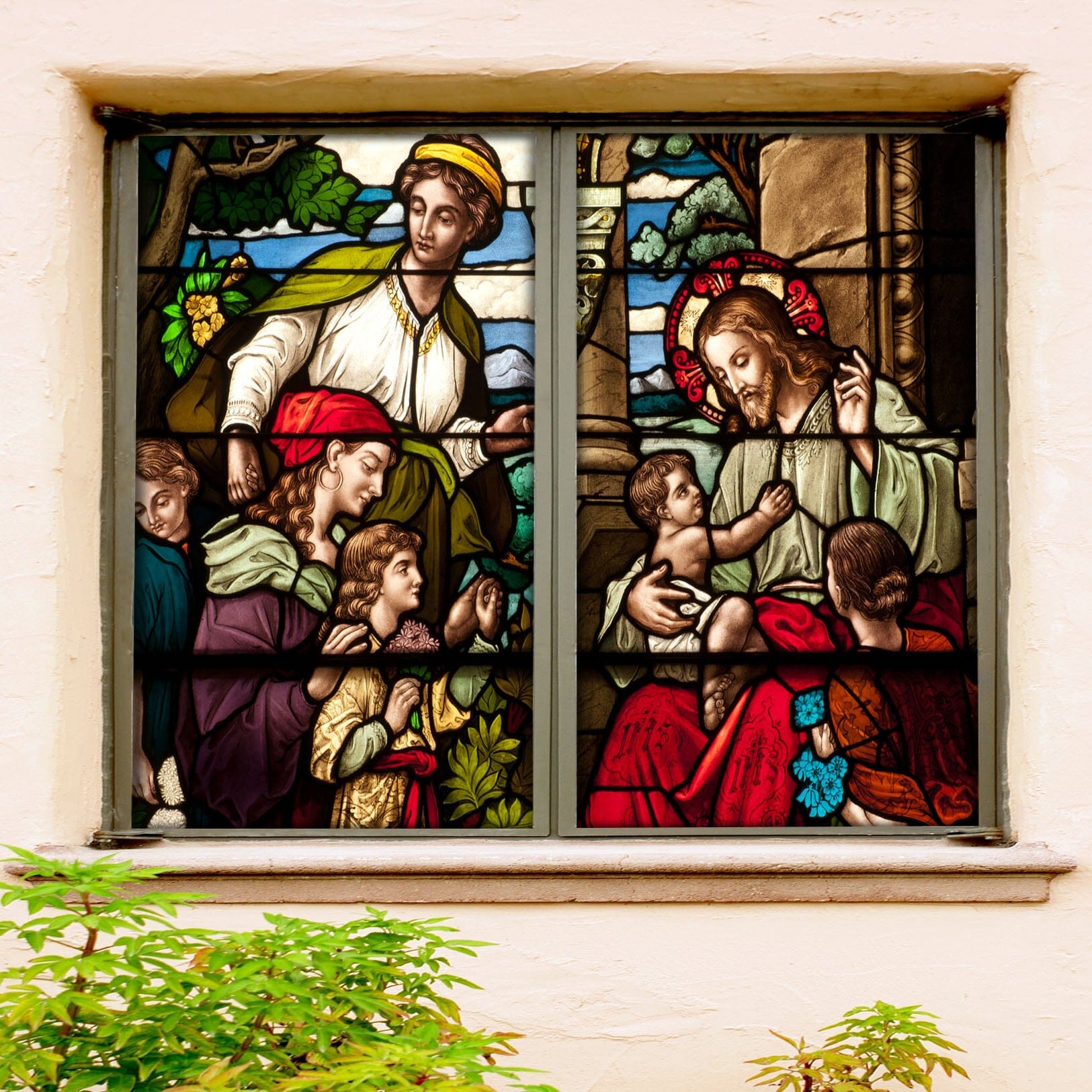3D Extended Family 129 Window Film Print Sticker Cling Stained Glass UV Block Wallpaper AJ Wallpaper 2