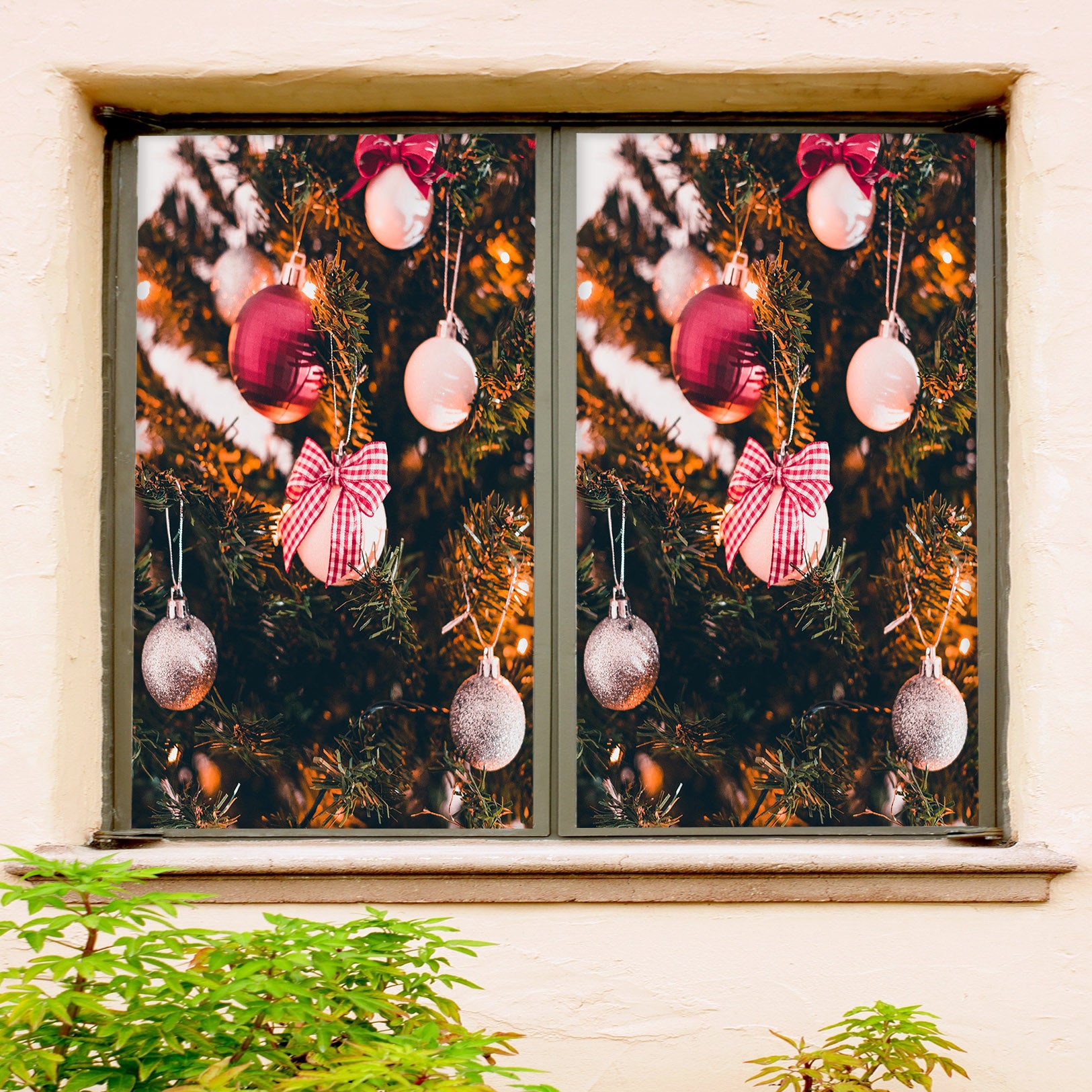 3D Ball Pendant 43149 Christmas Window Film Print Sticker Cling Stained Glass Xmas