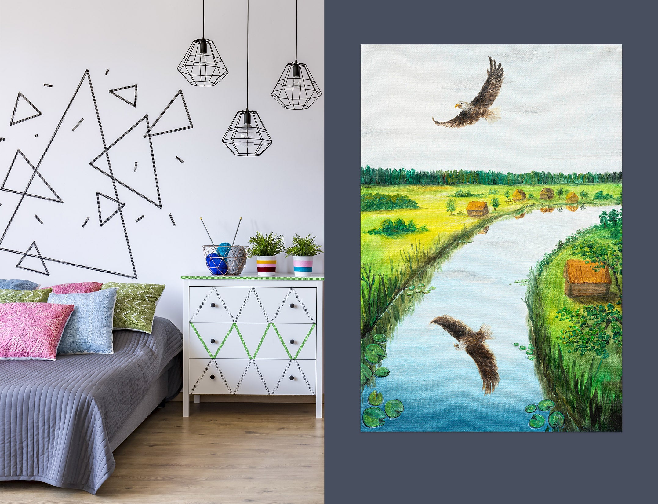 3D River Eagle 1820 Marina Zotova Wall Sticker