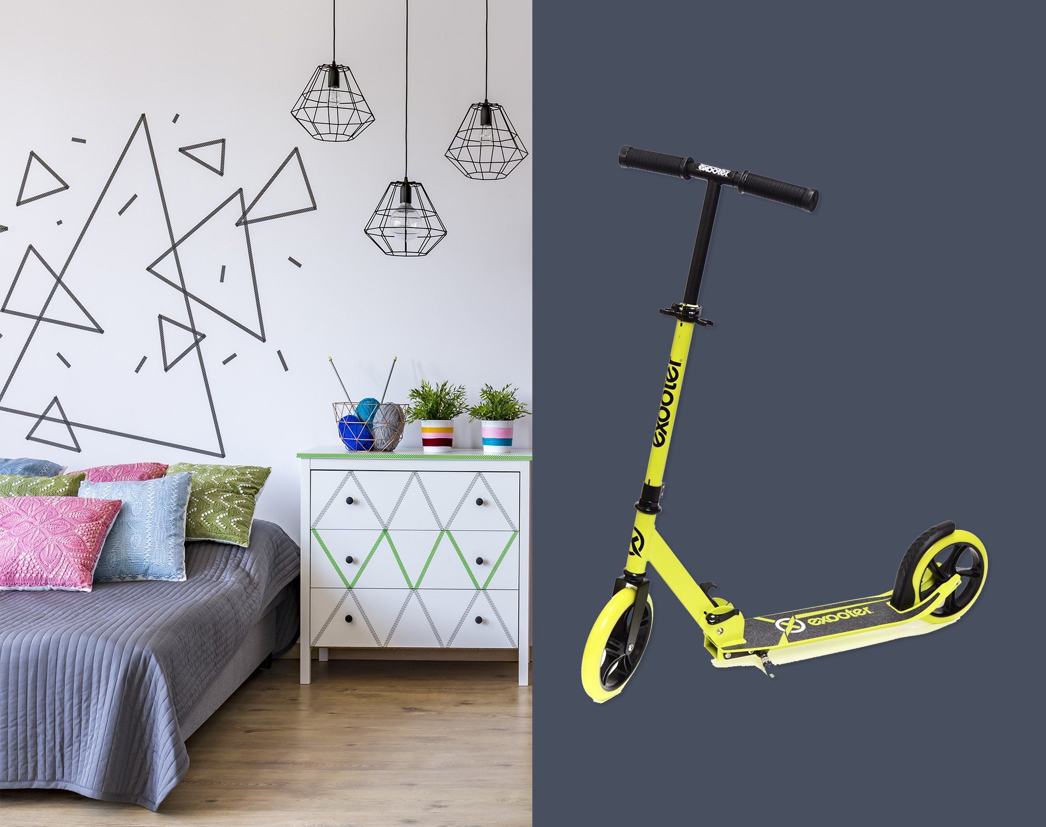 3D Yellow Scooter 232 Vehicles Wallpaper AJ Wallpaper