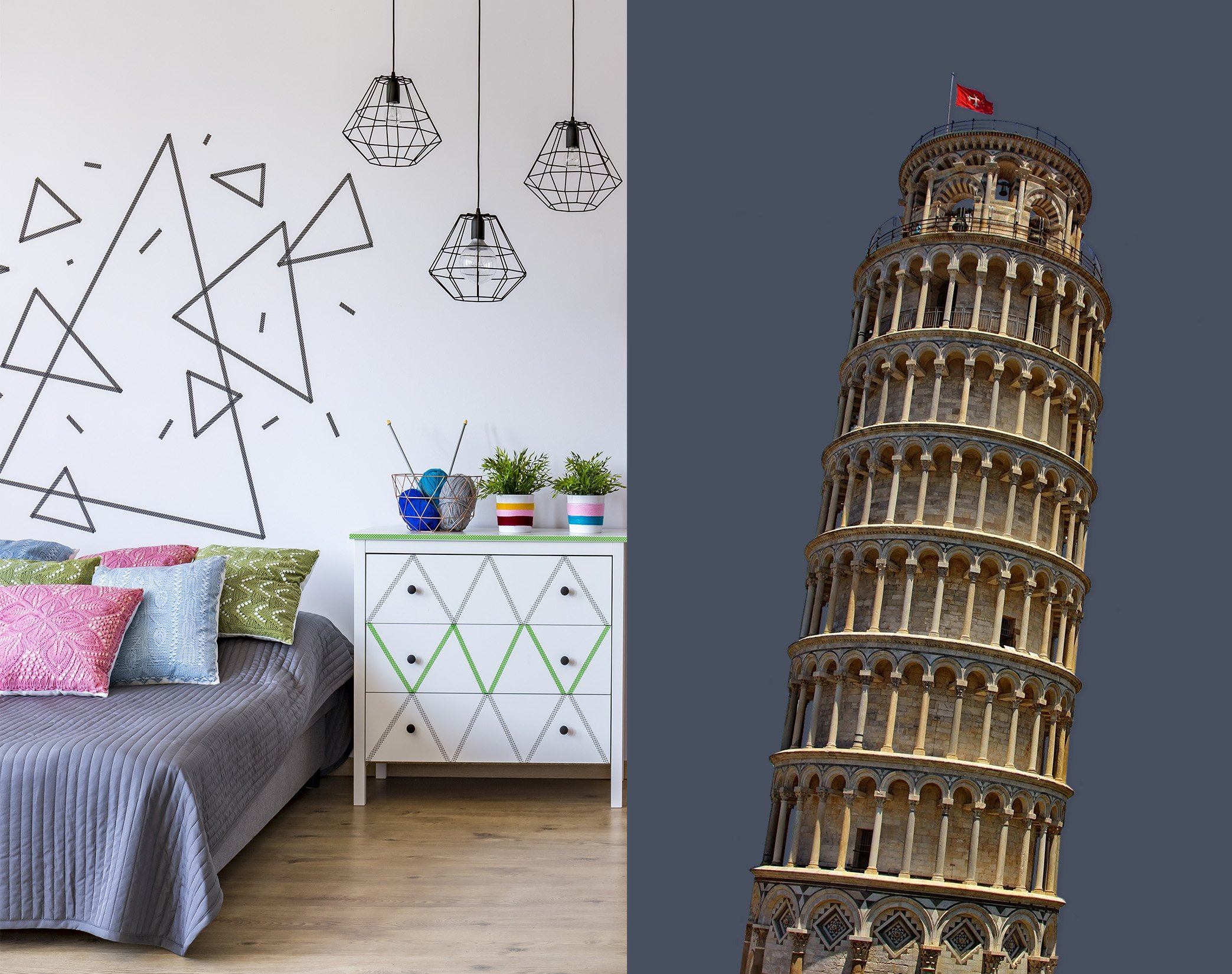 3D Leaning Tower Of Pisa 0188 Wall Stickers Wallpaper AJ Wallpaper