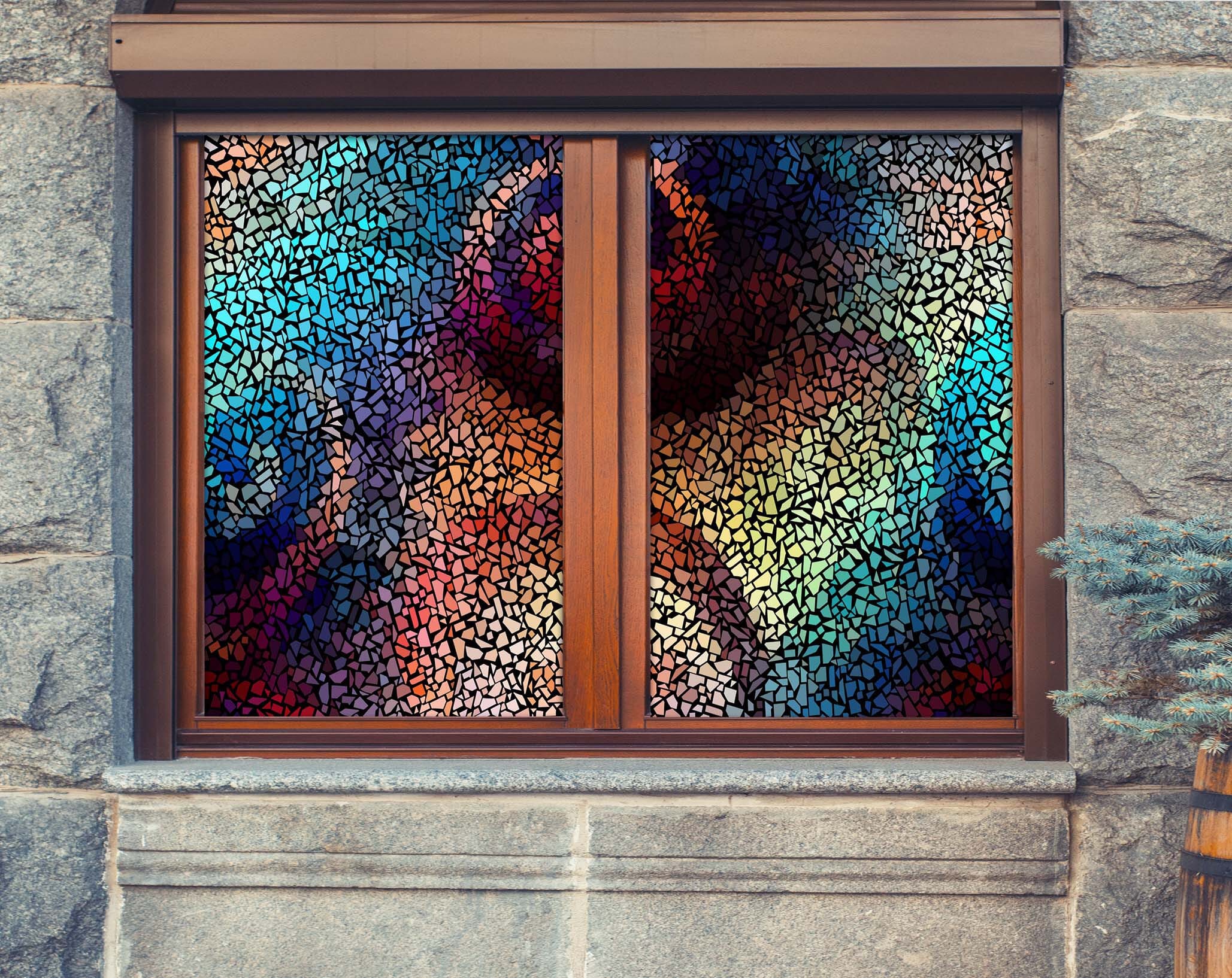 3D Mosaic Fragment 349 Window Film Print Sticker Cling Stained Glass UV Block Wallpaper AJ Wallpaper 2
