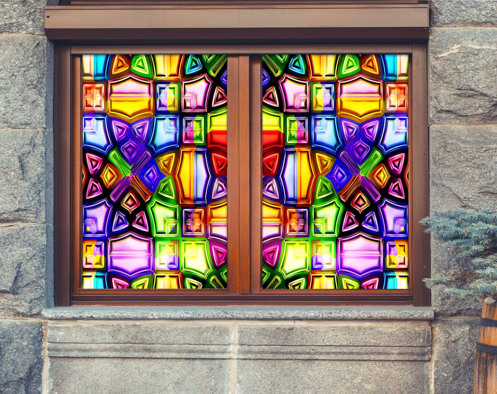 3D Art Deco Pattern 272 Window Film Print Sticker Cling Stained Glass UV Block Wallpaper AJ Wallpaper 2
