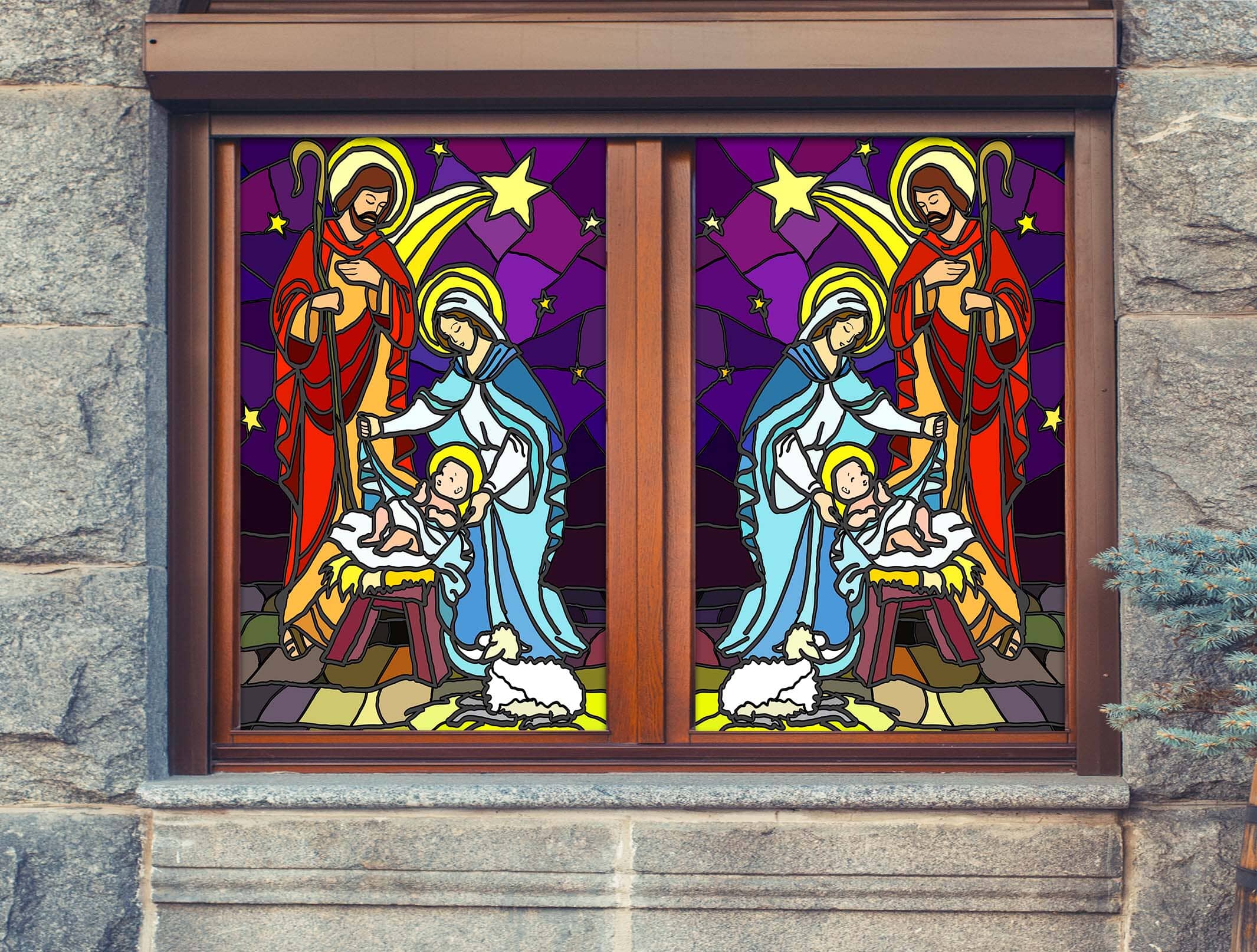 3D Religious Stars 113 Window Film Print Sticker Cling Stained Glass UV Block Wallpaper AJ Wallpaper 2