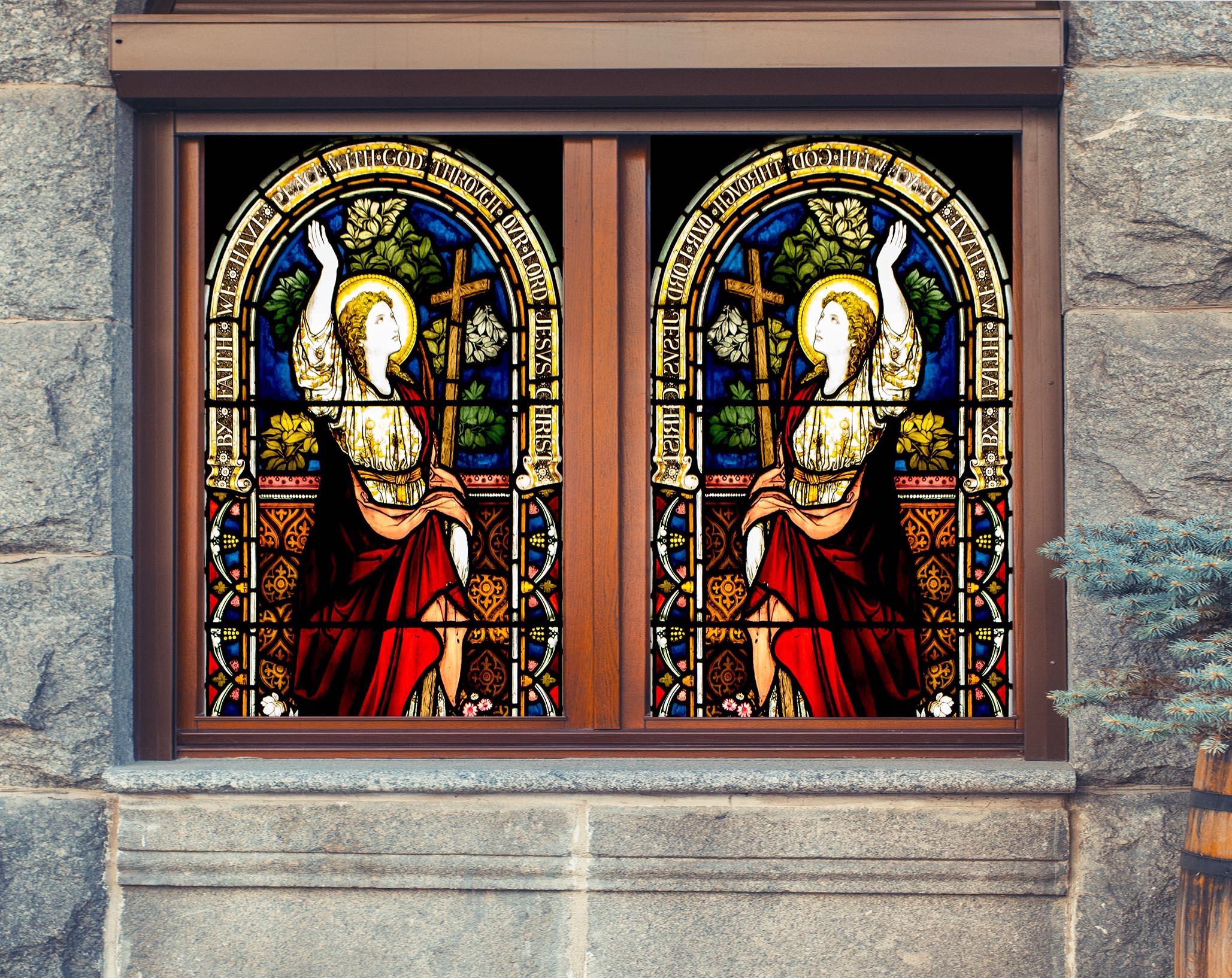 3D Religious Goddess 404 Window Film Print Sticker Cling Stained Glass UV Block