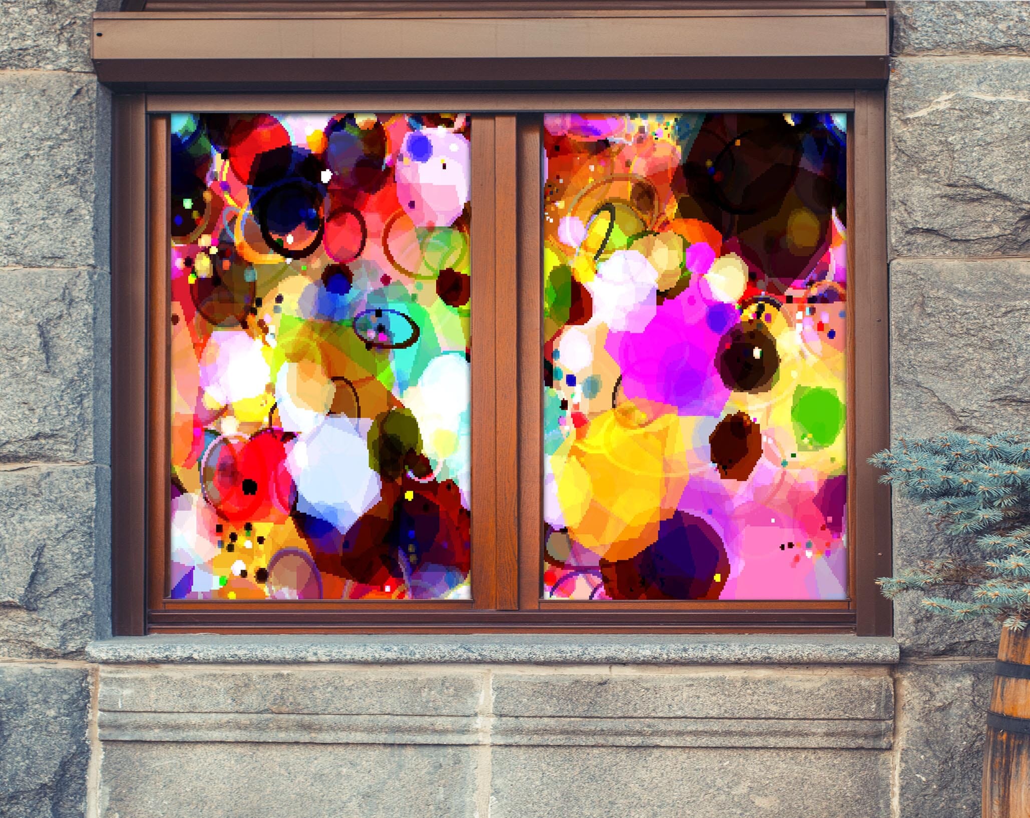 3D Gorgeous Graffiti 411 Window Film Print Sticker Cling Stained Glass UV Block Wallpaper AJ Wallpaper 2