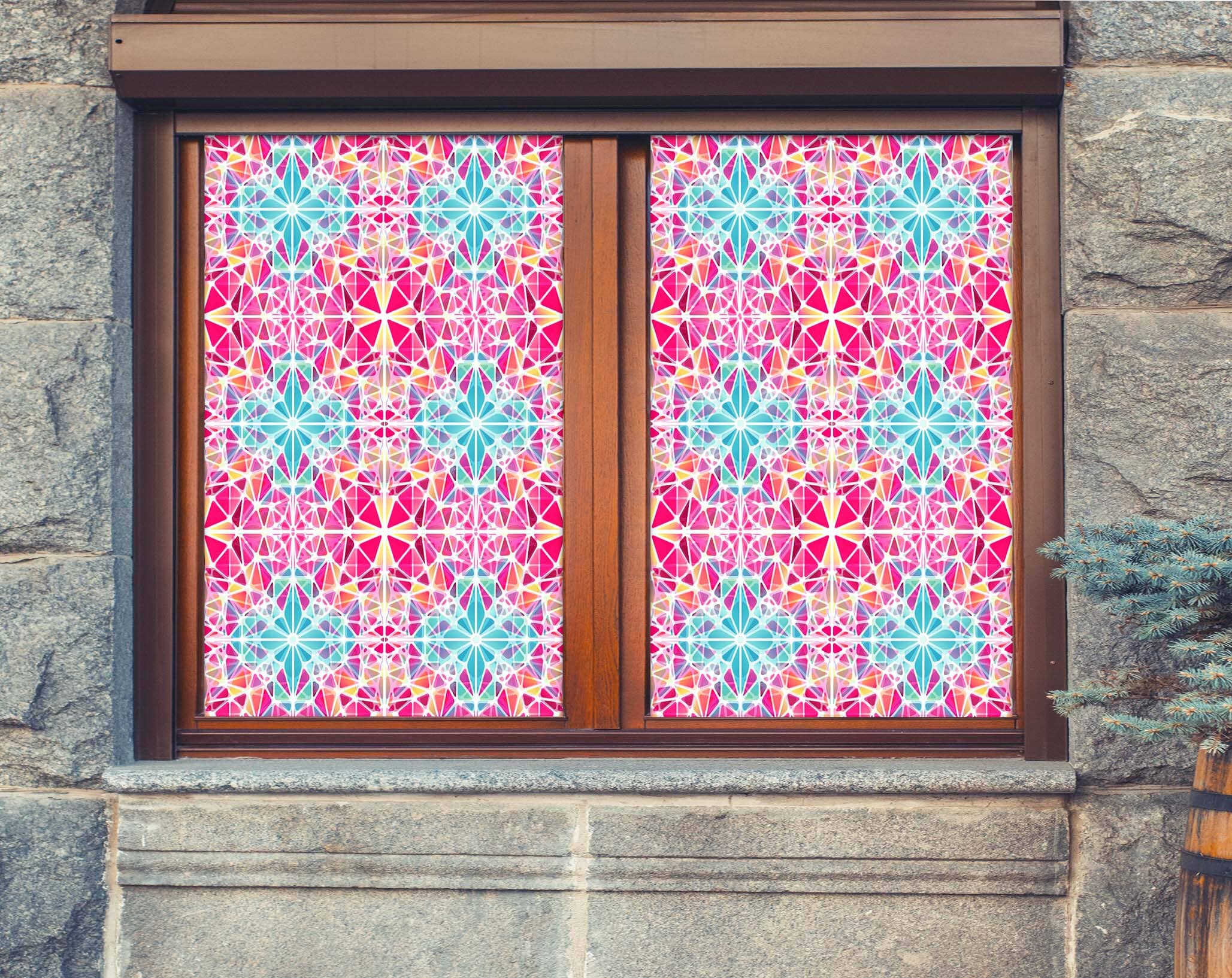 3D Pink Flower Graphic 279 Window Film Print Sticker Cling Stained Glass UV Block Wallpaper AJ Wallpaper 2