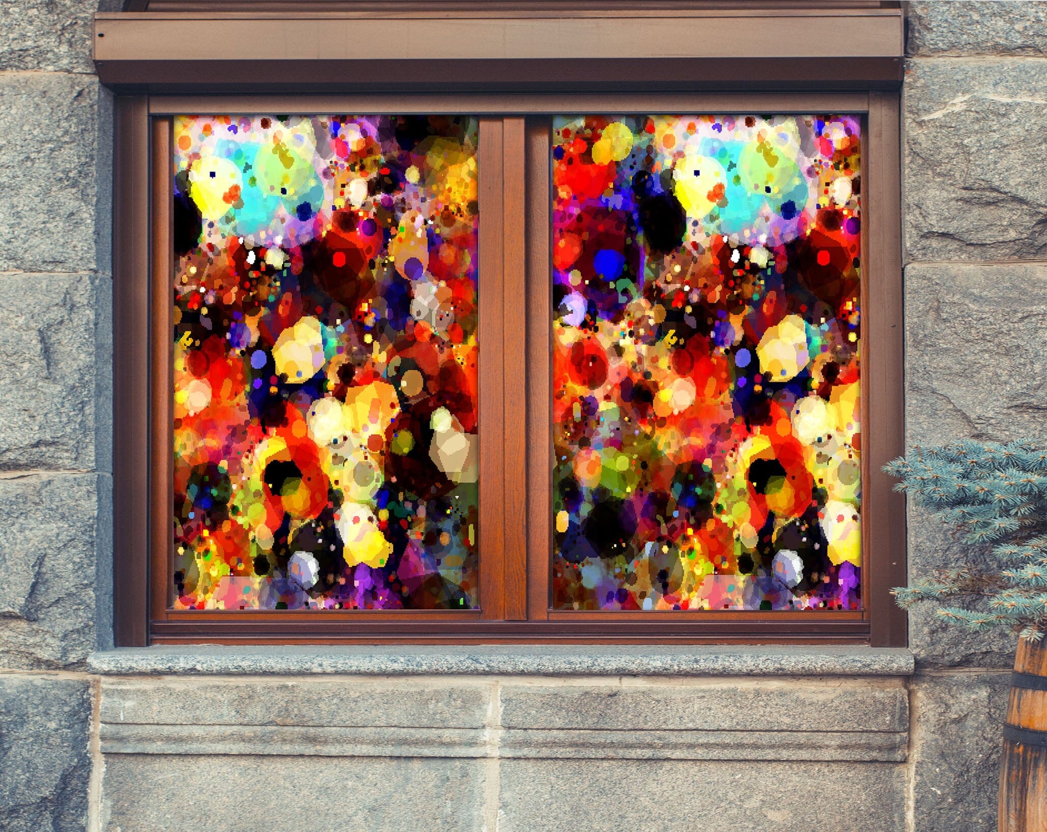3D Dot Graffiti 409 Window Film Print Sticker Cling Stained Glass UV Block Wallpaper AJ Wallpaper 2