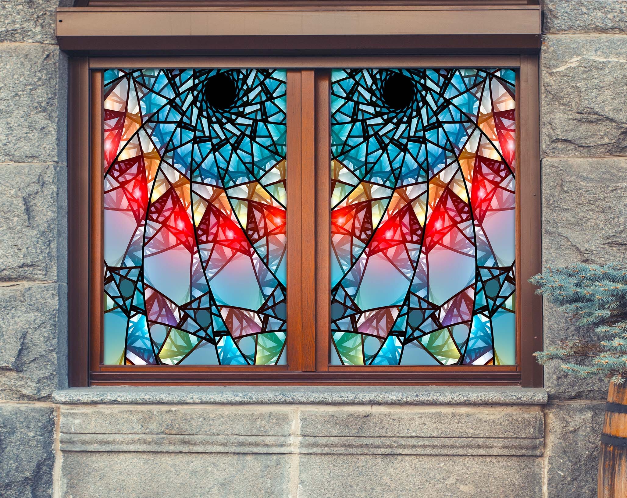 3D Splicing Debris 378 Window Film Print Sticker Cling Stained Glass UV Block Wallpaper AJ Wallpaper 2