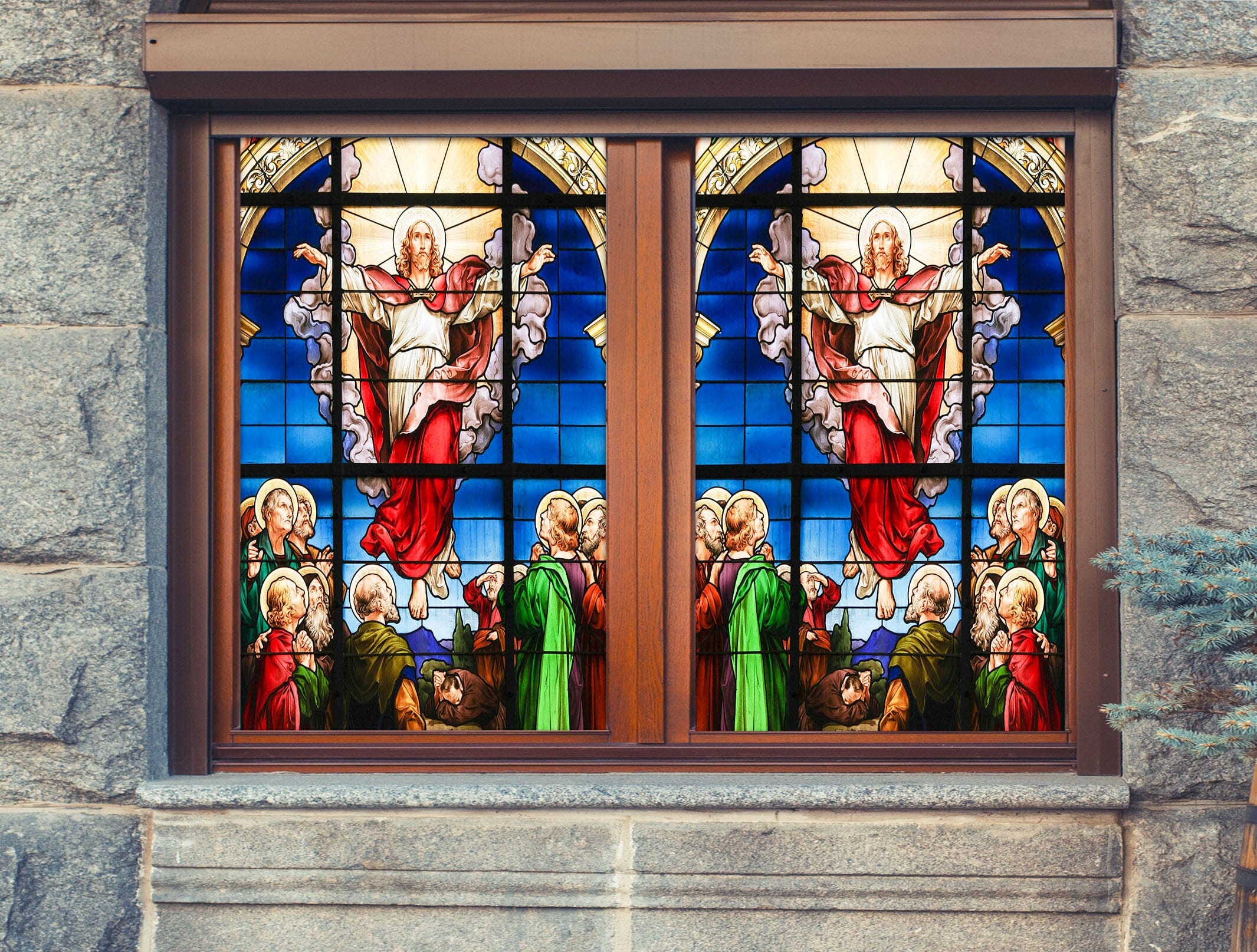 3D Believers Enlightenment 157 Window Film Print Sticker Cling Stained Glass UV Block Wallpaper AJ Wallpaper 2