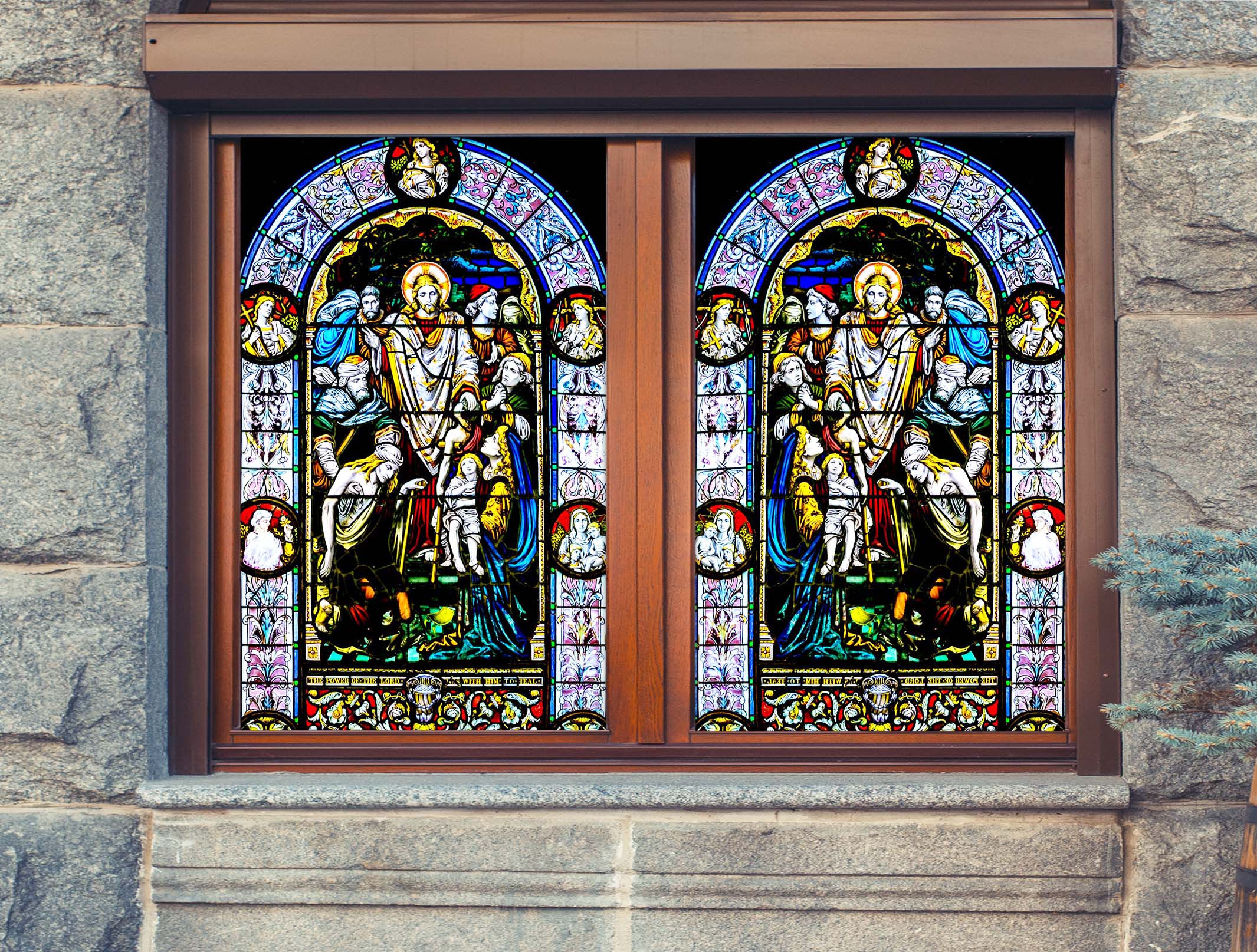 3D Angel Leader 161 Window Film Print Sticker Cling Stained Glass UV Block