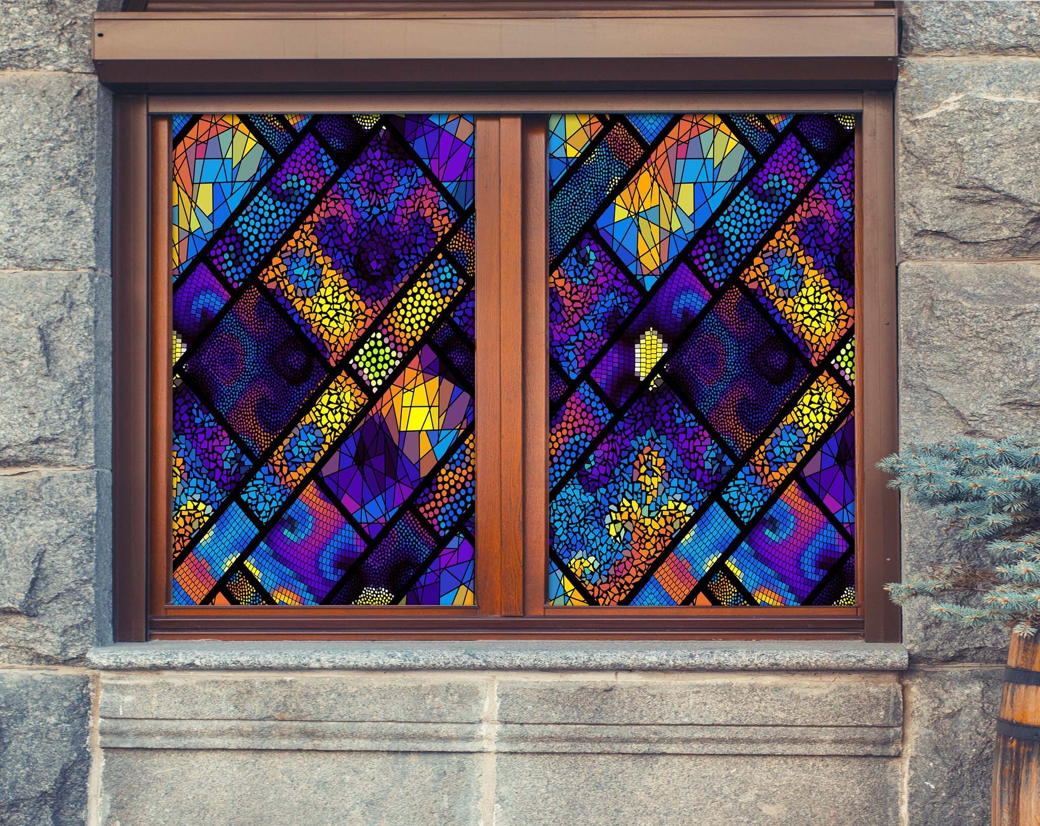 3D Artistic Graphics 403 Window Film Print Sticker Cling Stained Glass UV Block Wallpaper AJ Wallpaper 2