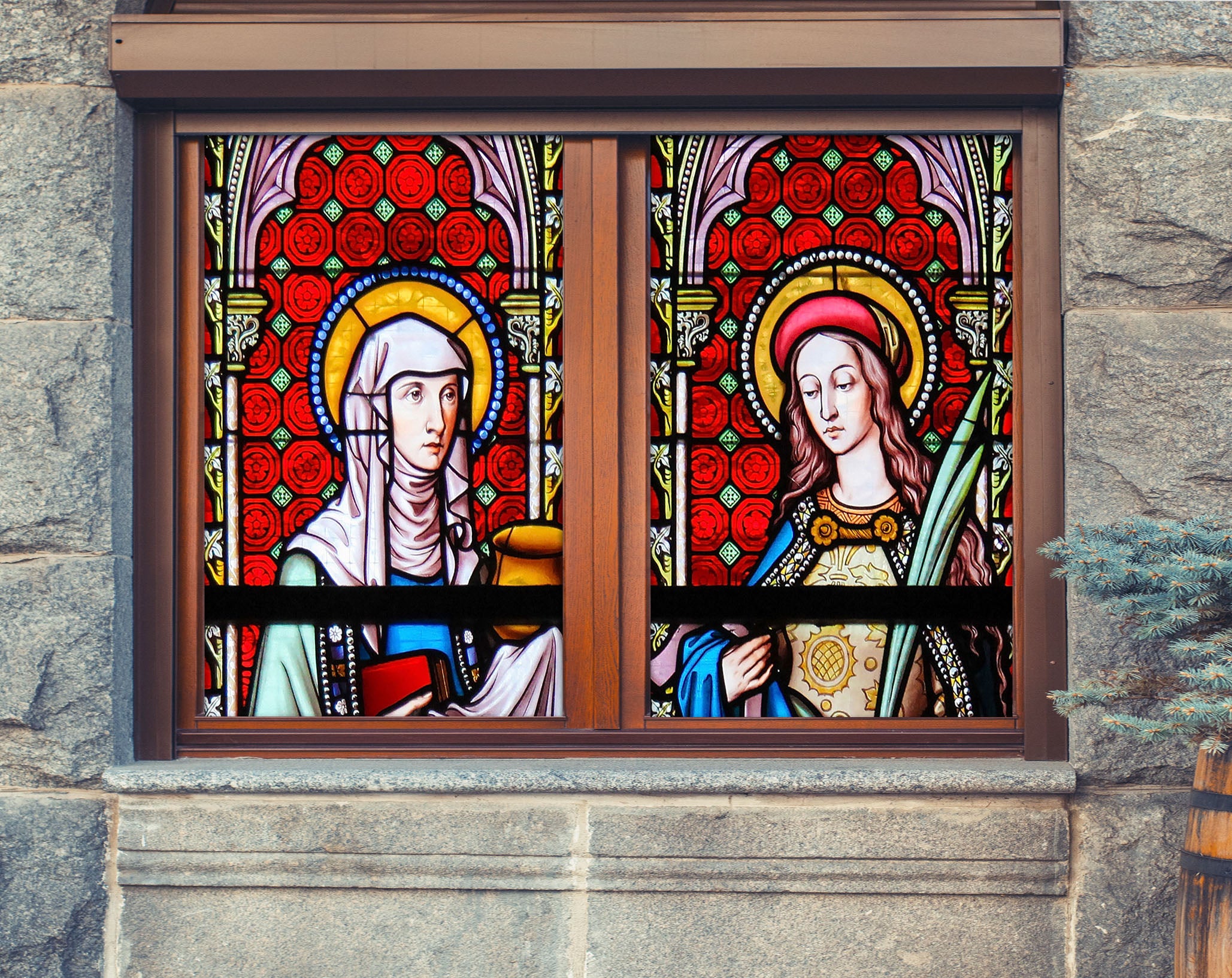 3D Believer Religion 367 Window Film Print Sticker Cling Stained Glass UV Block