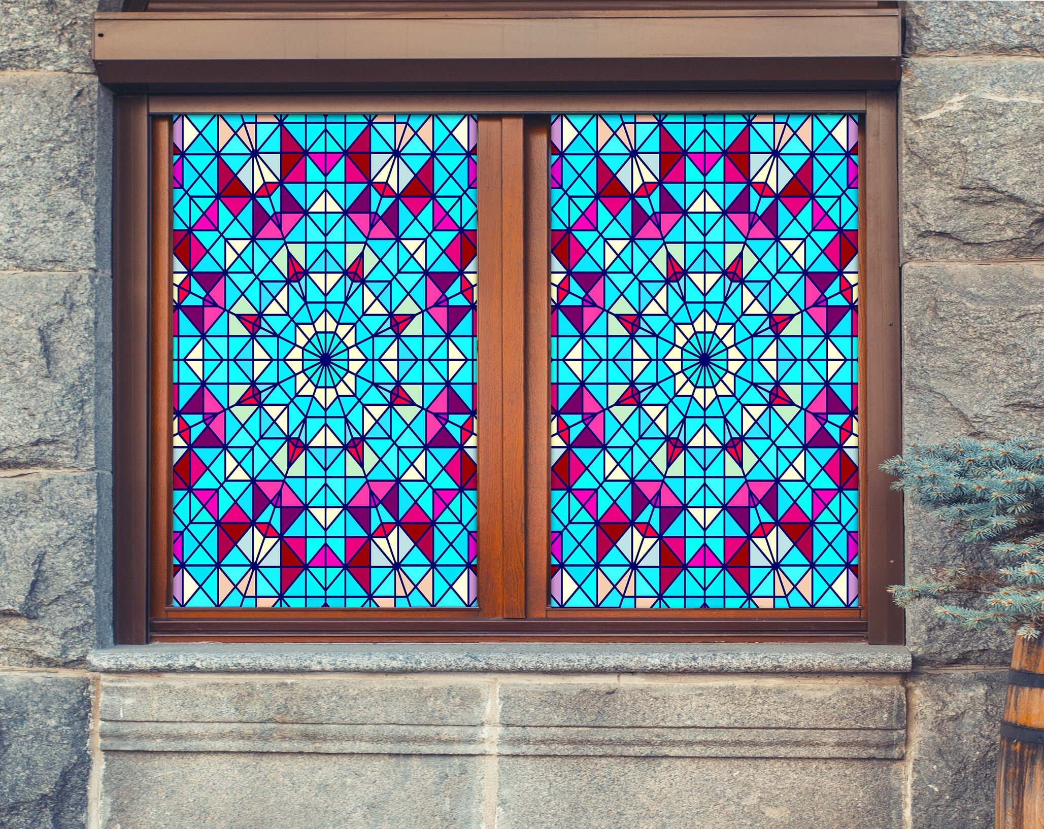 3D Colored Umbrella 300 Window Film Print Sticker Cling Stained Glass UV Block Wallpaper AJ Wallpaper 2