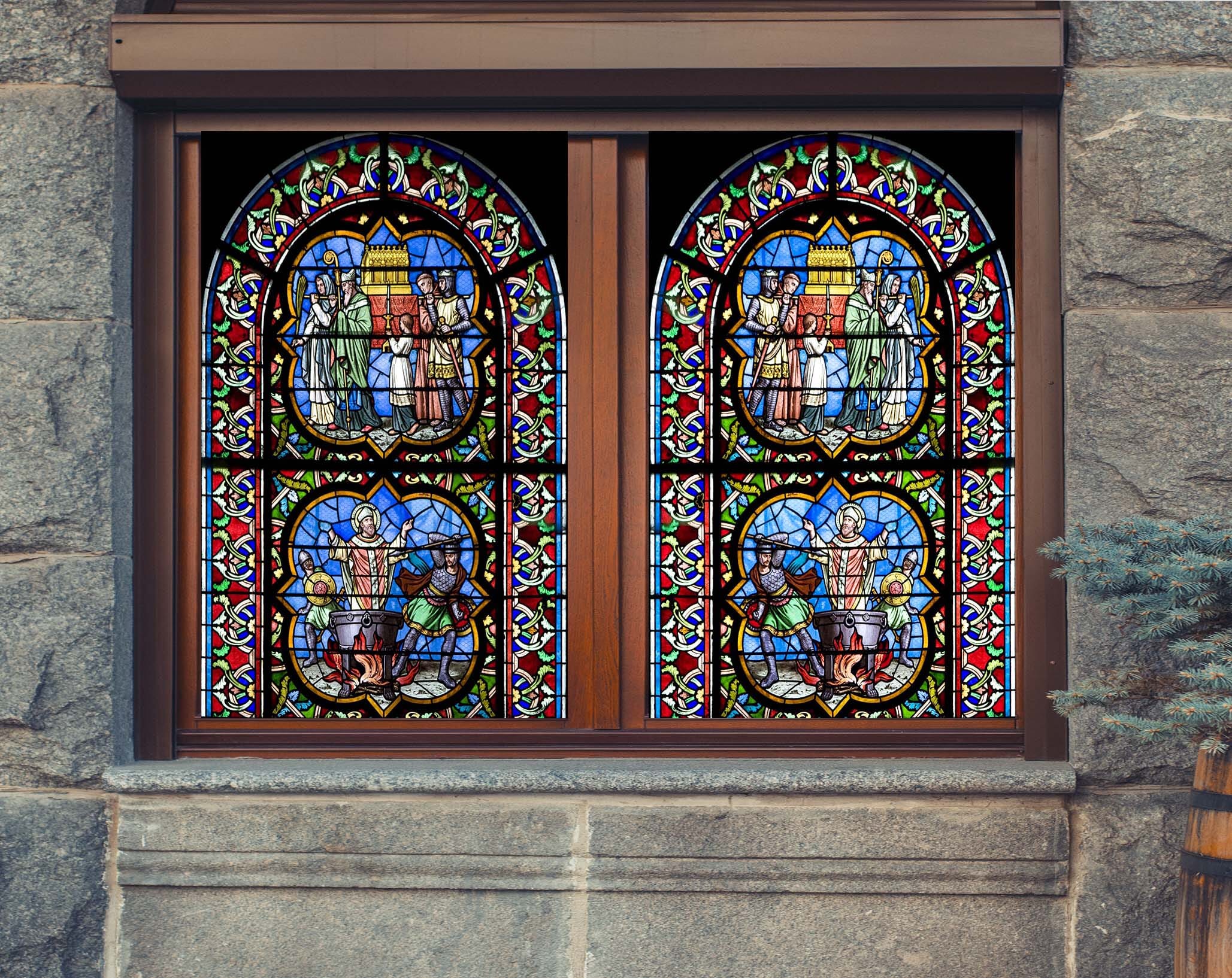 3D Religious Ceremony 252 Window Film Print Sticker Cling Stained Glass UV Block Wallpaper AJ Wallpaper 2